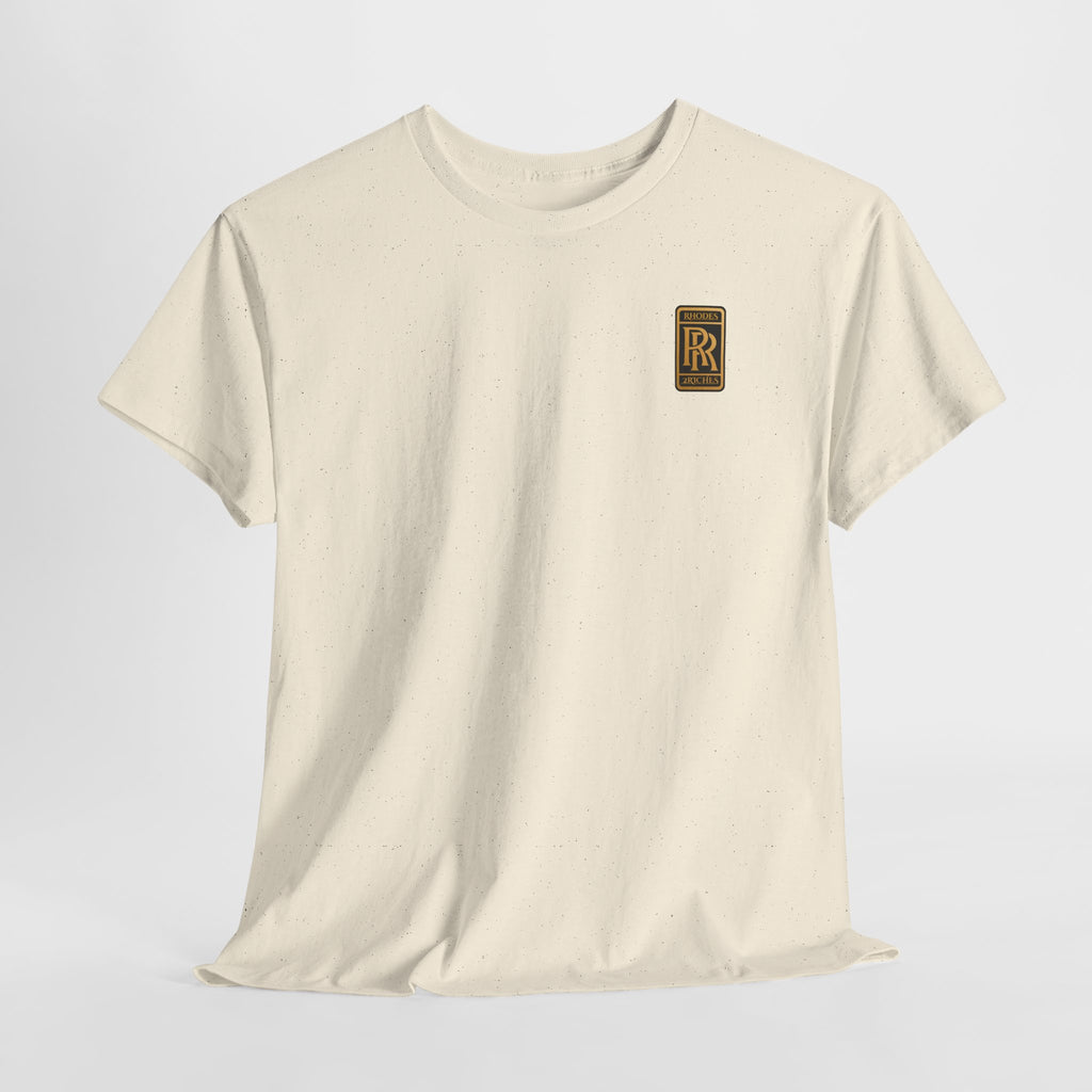 Rhodes 2 Riches Gold Family Crest Monogram Tee — Luxury RR Chest Patch T-Shirt