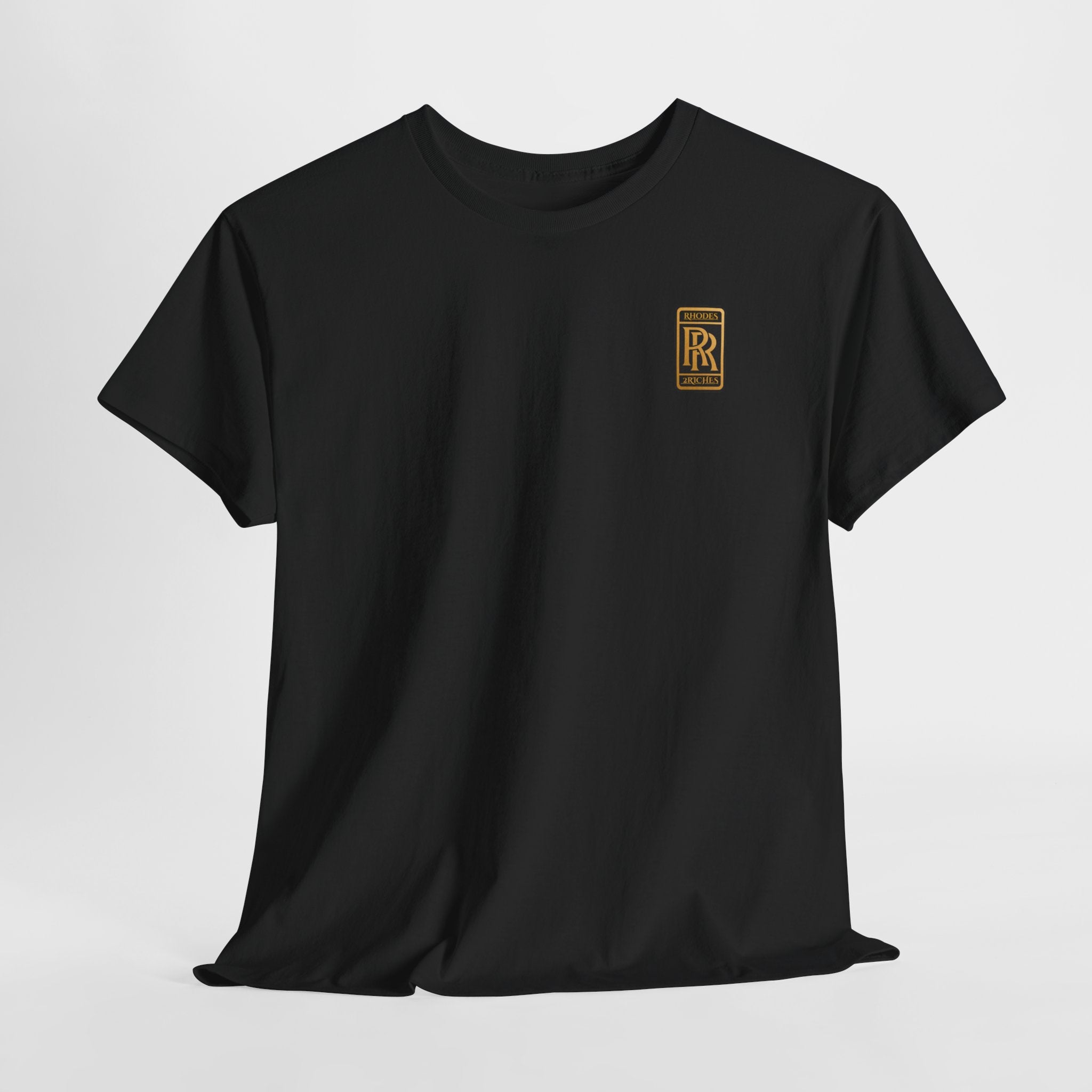 Rhodes 2 Riches Gold Family Crest Monogram Tee — Luxury RR Chest Patch T-Shirt