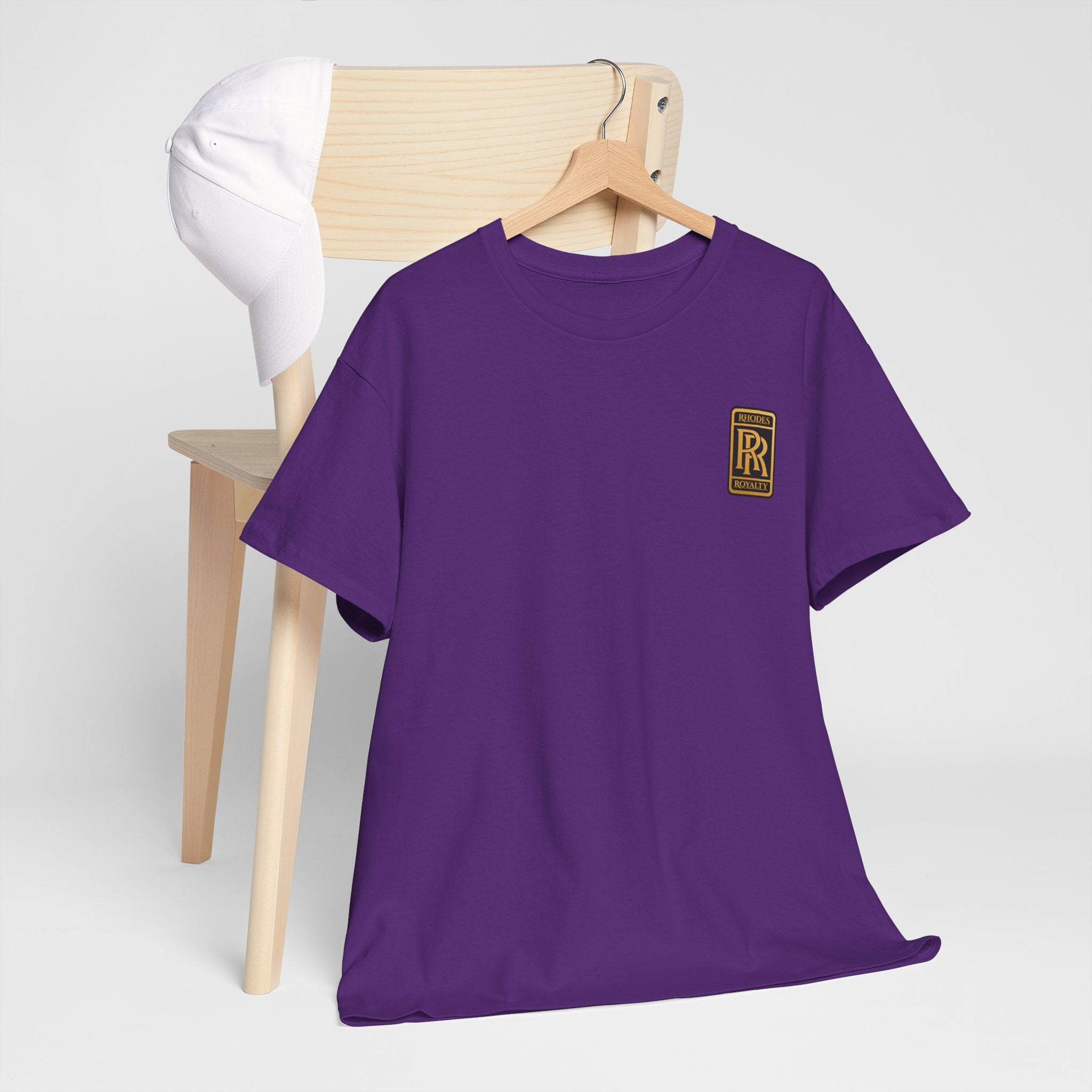 Rhodes Royalty Family Crest- Luxury Monogram T-Shirt — Small Chest Patch "RR"