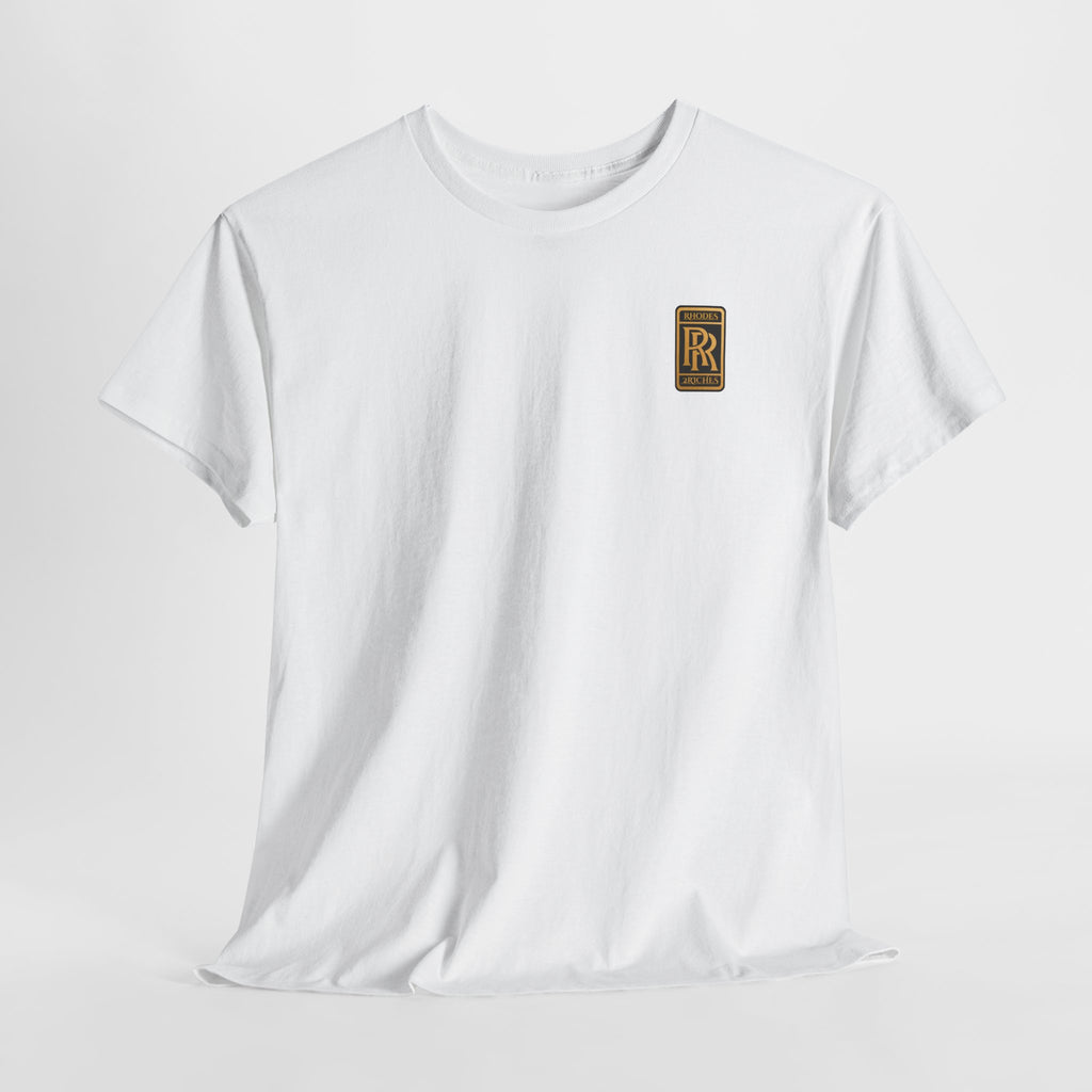 Rhodes 2 Riches Gold Family Crest Monogram Tee — Luxury RR Chest Patch T-Shirt