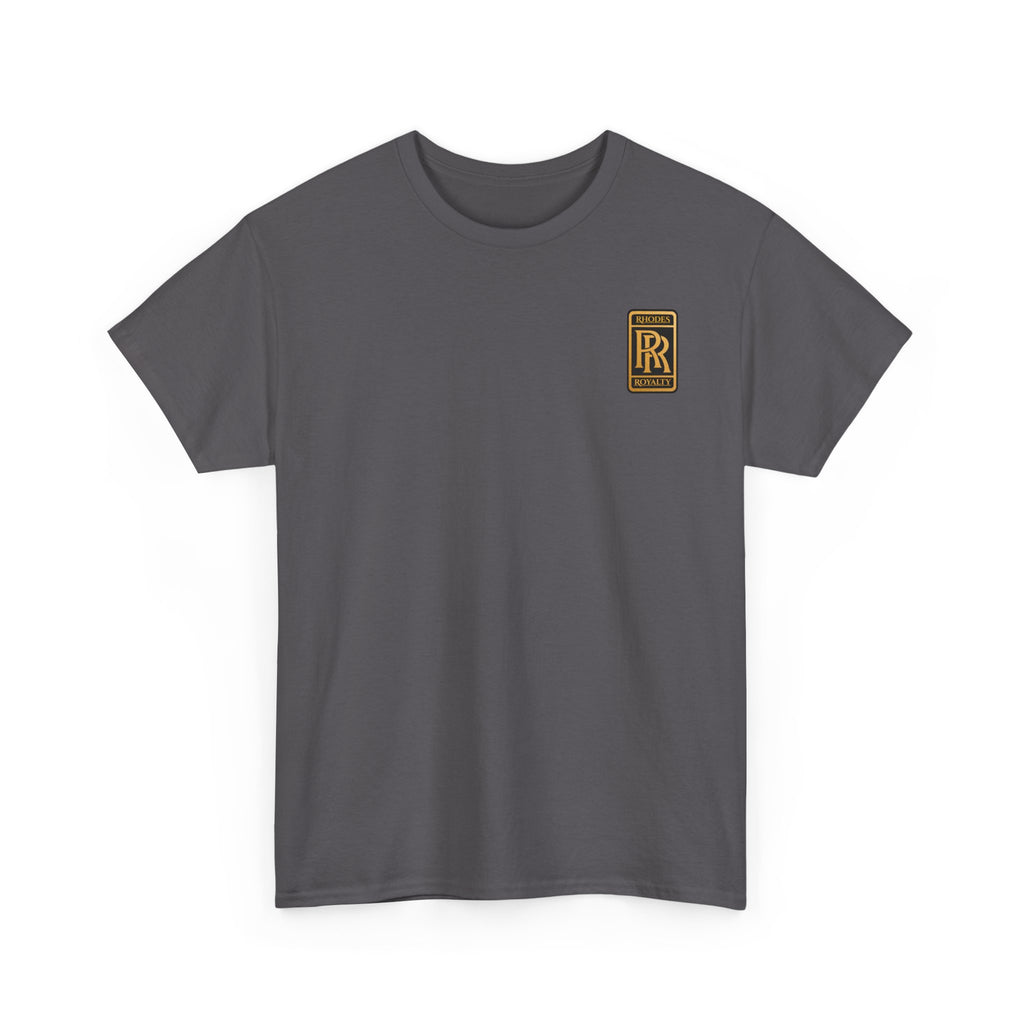 Rhodes Royalty Family Crest- Luxury Monogram T-Shirt — Small Chest Patch "RR"
