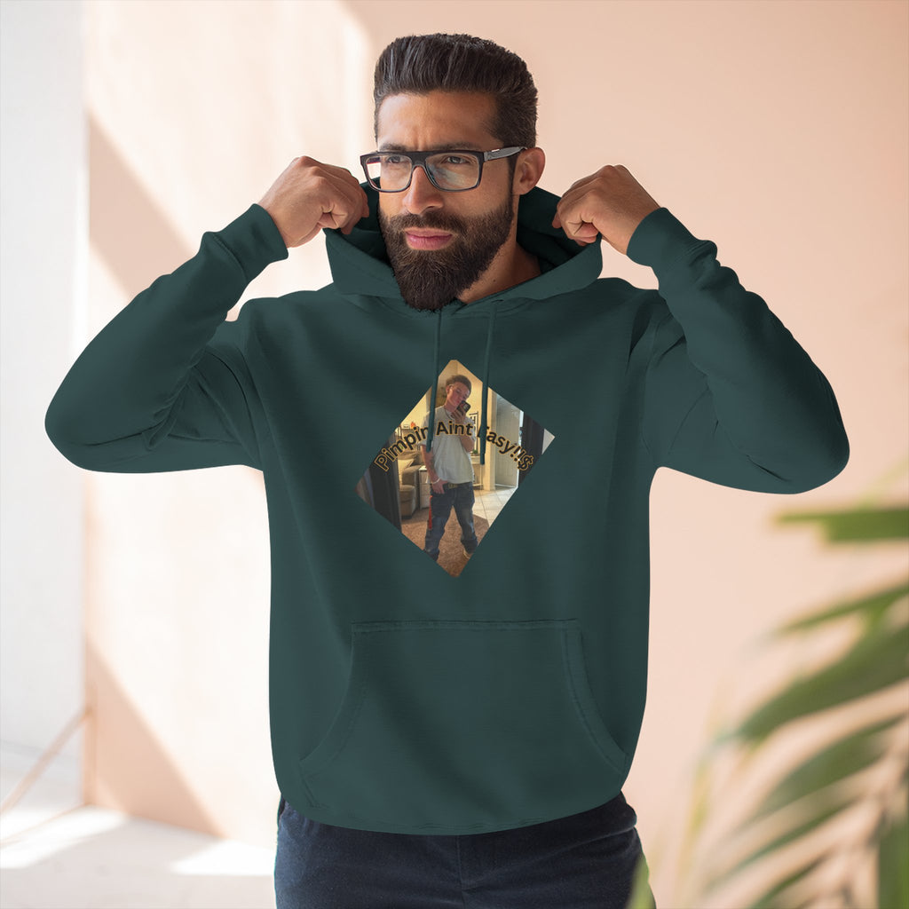 Pimpin Aint Easy (Ryder or Die Style)   Three-Panel Fleece Hoodie — Cozy Diamond Photo Graphic Pullover