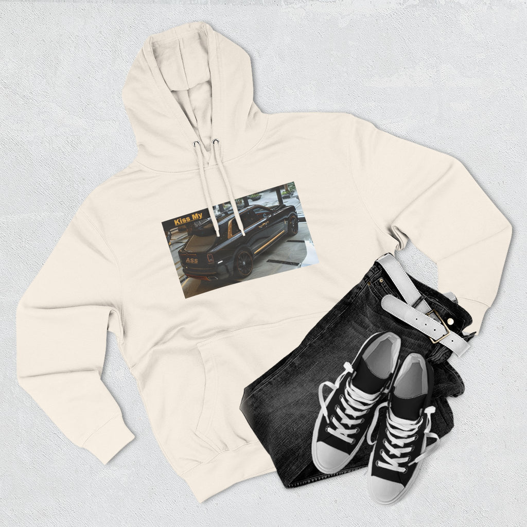 Kiss MY  License plate SUV Hoodie — Vintage Black Muscle Car Graphic Pullover