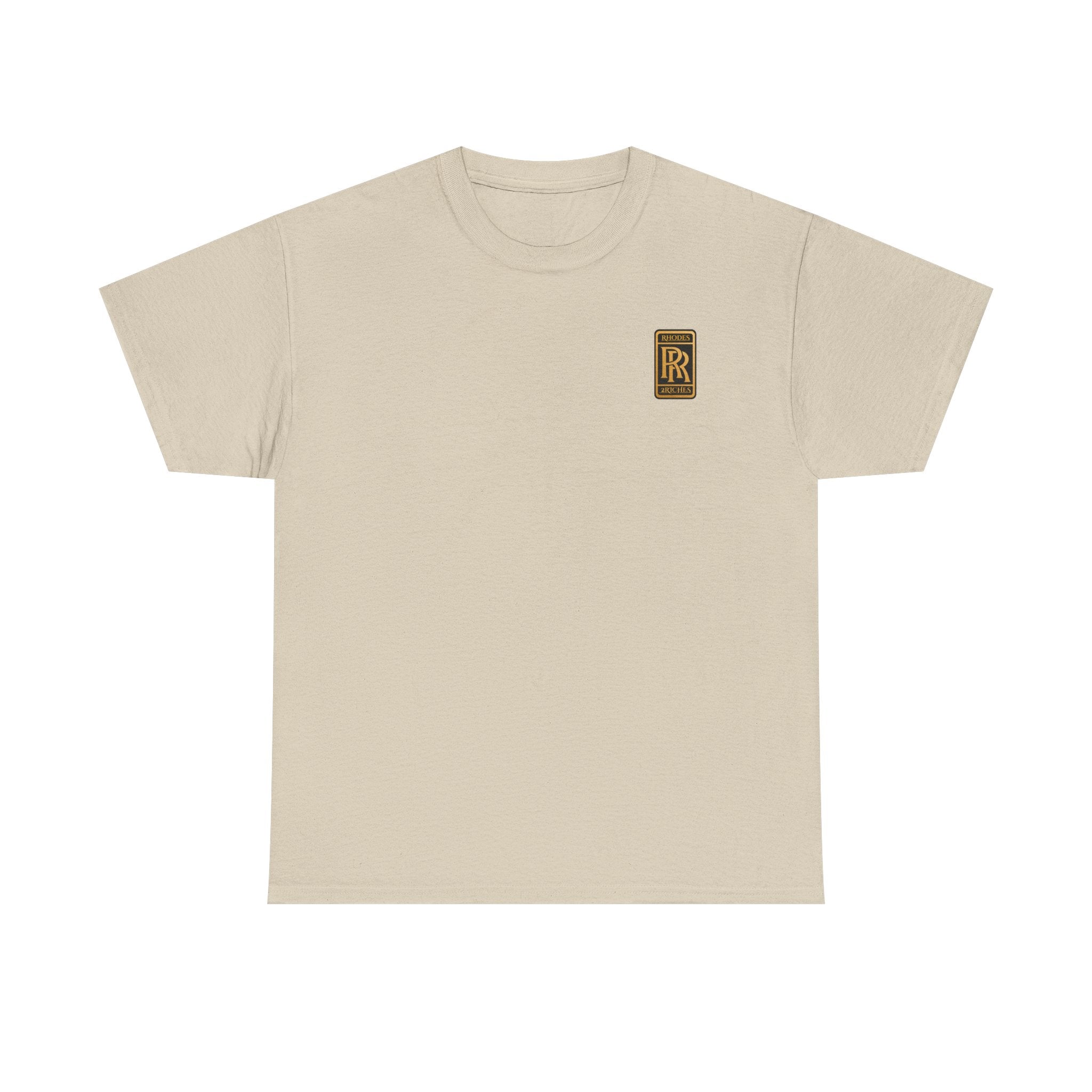 Rhodes 2 Riches Gold Family Crest Monogram Tee — Luxury RR Chest Patch T-Shirt