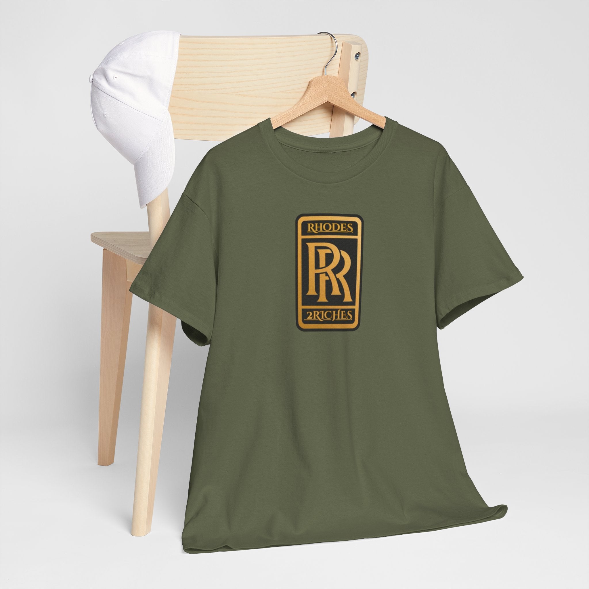 Rhodes 2 Riches Family Crest - Luxury Monogram Tee — 'RR' Rhodes & Riches Crest Cotton T-Shirt