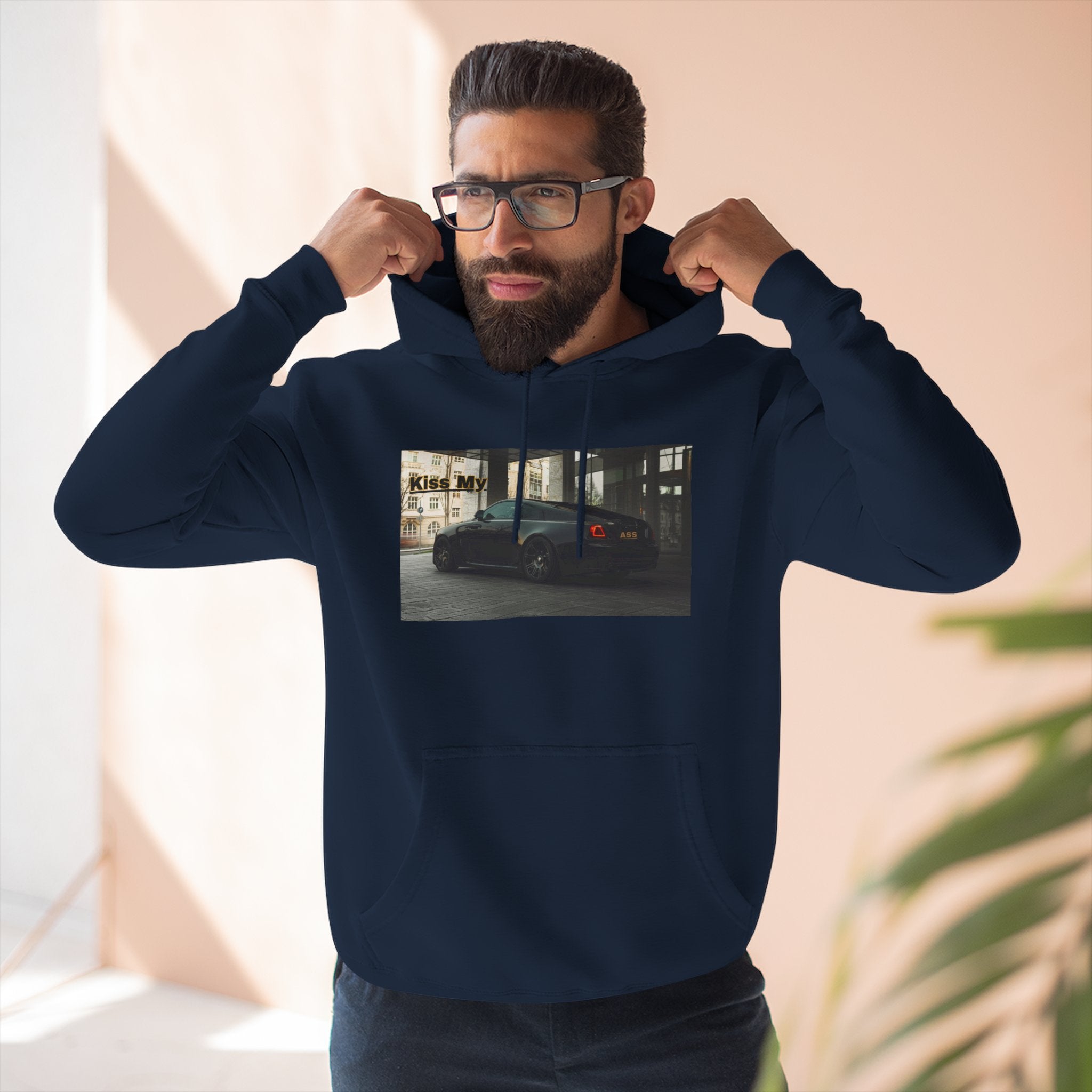 KISS MY license plate Photo Hoodie — Vintage Streetwear Pullover