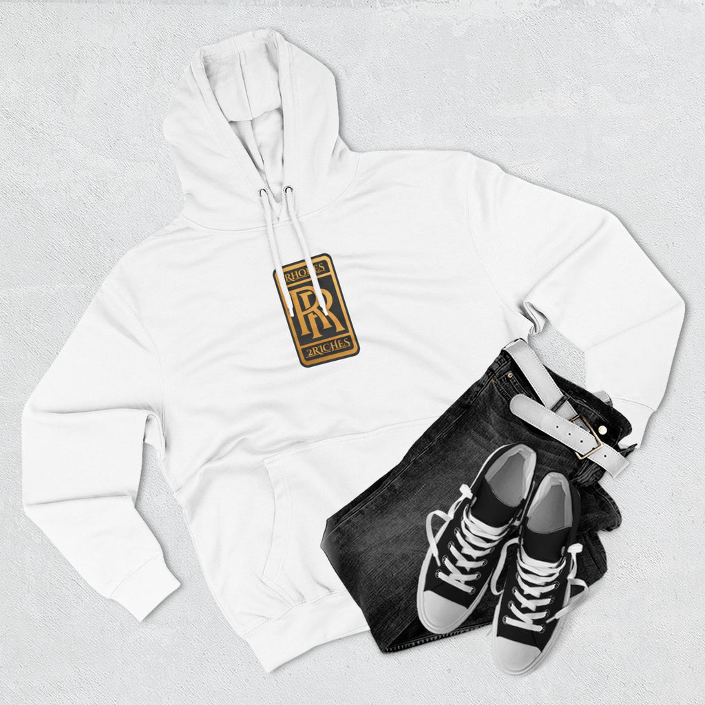 RHODES 2 RICHES  Luxury Monogram Hoodie — Gold RR Crest Fleece Pullover