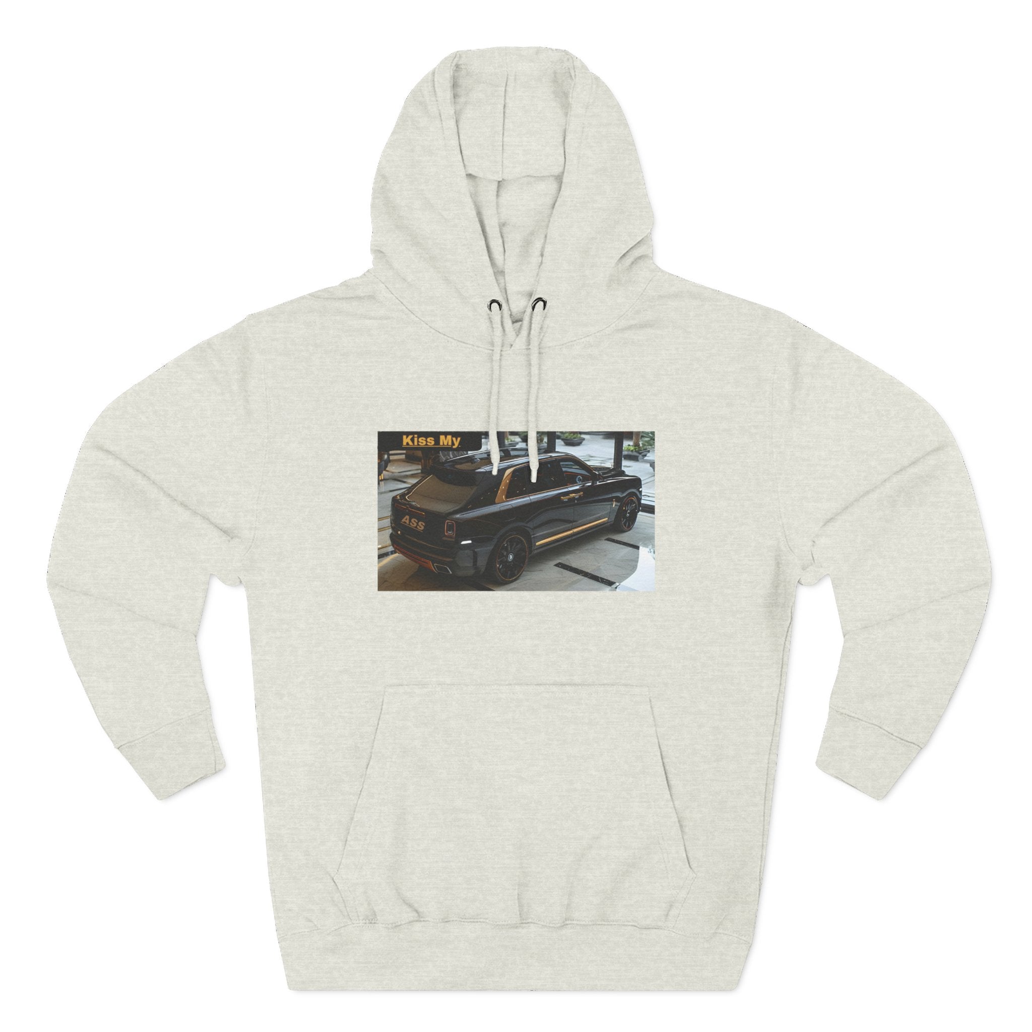 Kiss MY  License plate SUV Hoodie — Vintage Black Muscle Car Graphic Pullover