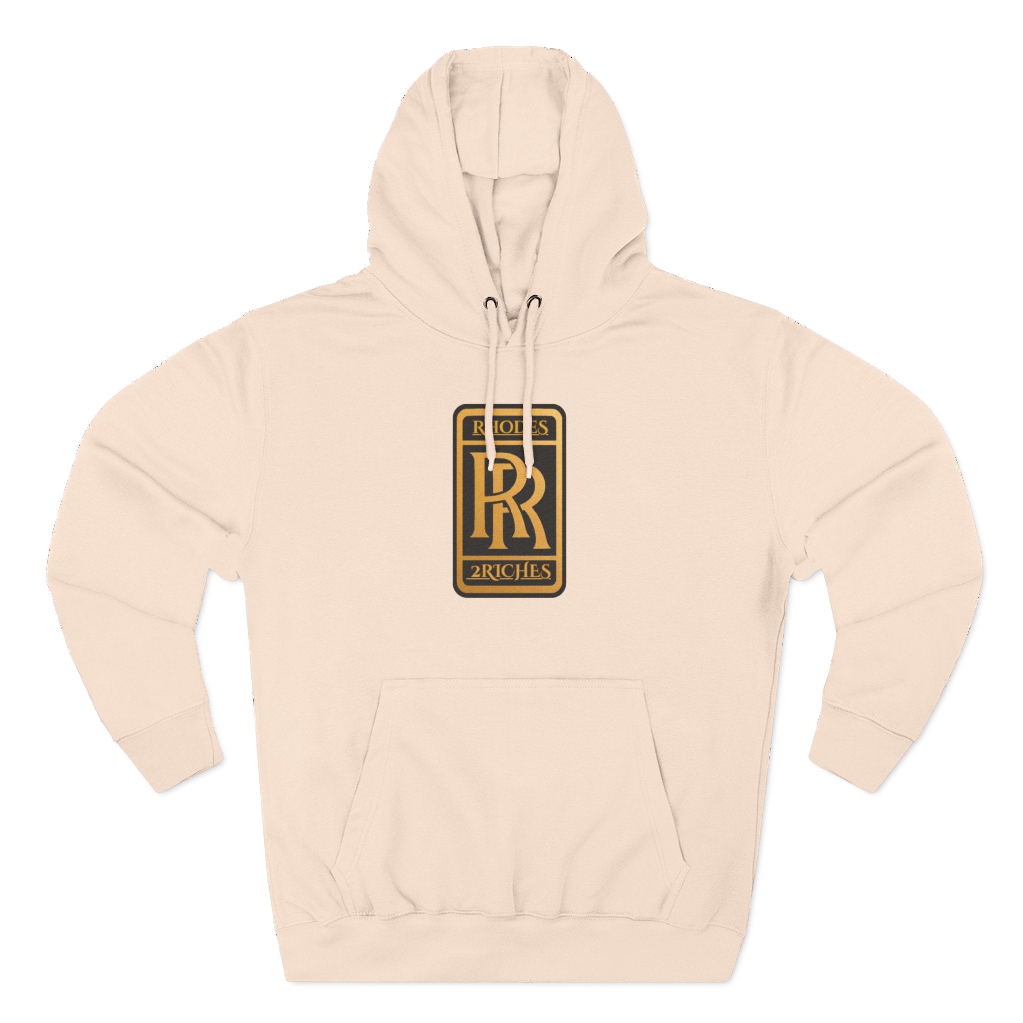 RHODES 2 RICHES Heritage RR Gold Emblem Hoodie — Luxury Vintage Logo Fleece