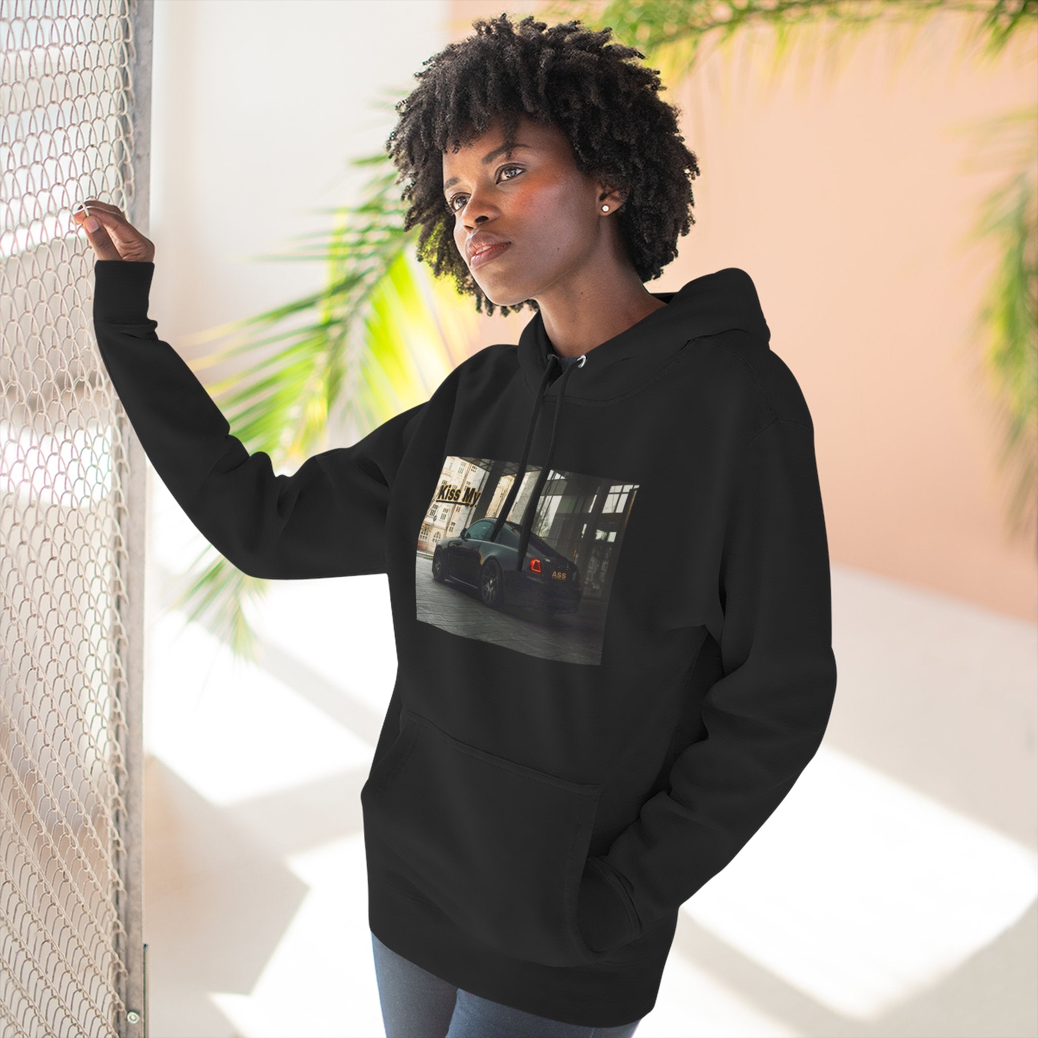 KISS MY license plate Photo Hoodie — Vintage Streetwear Pullover