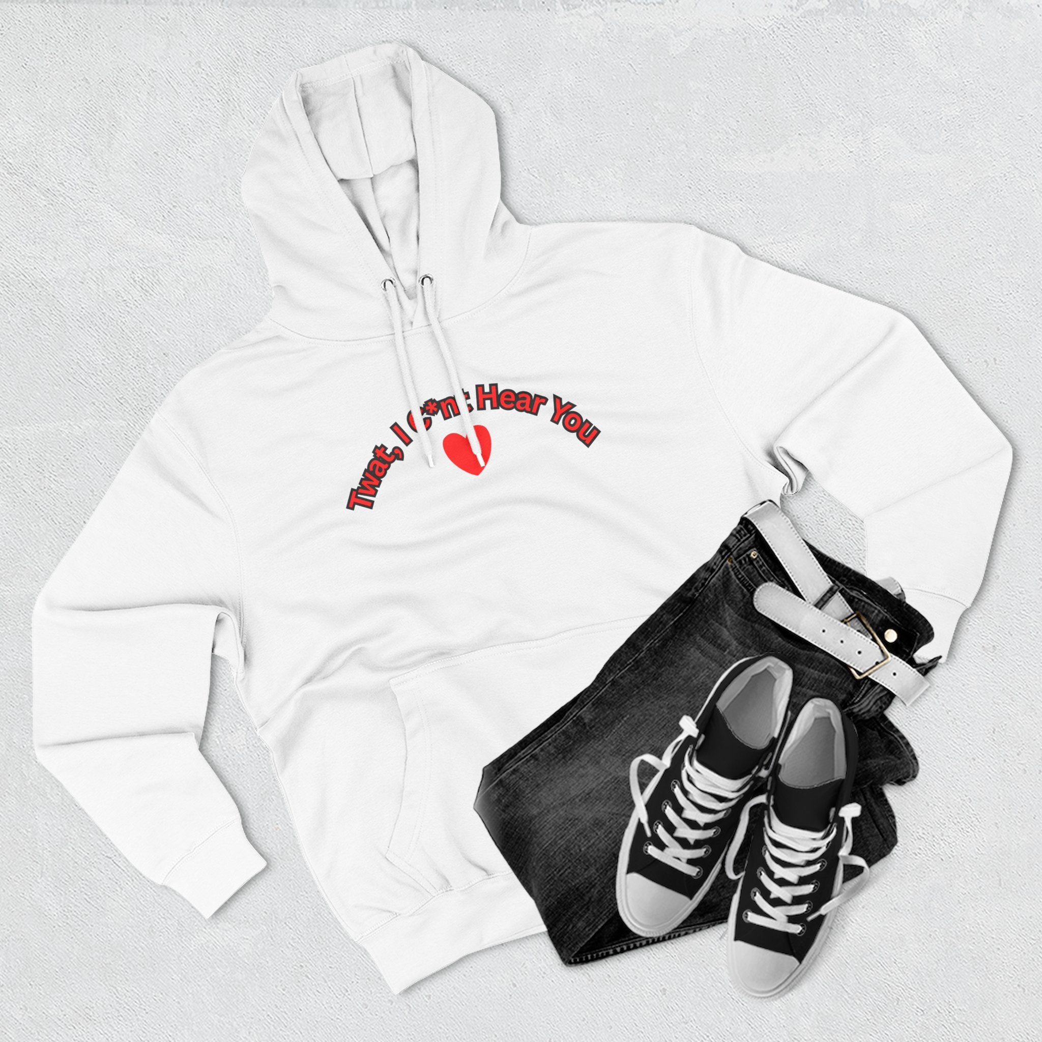 I cunt hear you 2 Three-Panel Fleece Hoodie