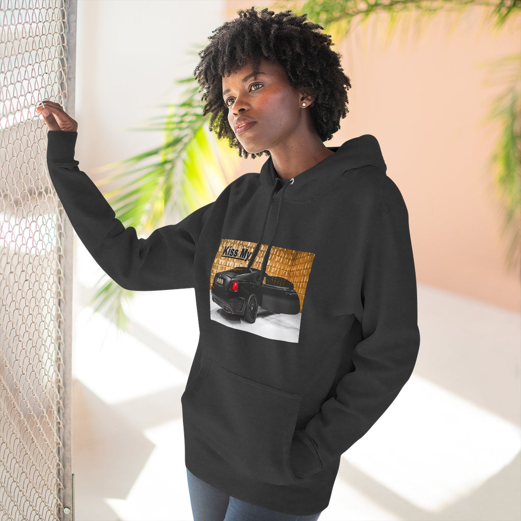 Kiss My  License plate Hoodie — Graphic Black Car Music Lover Pullover