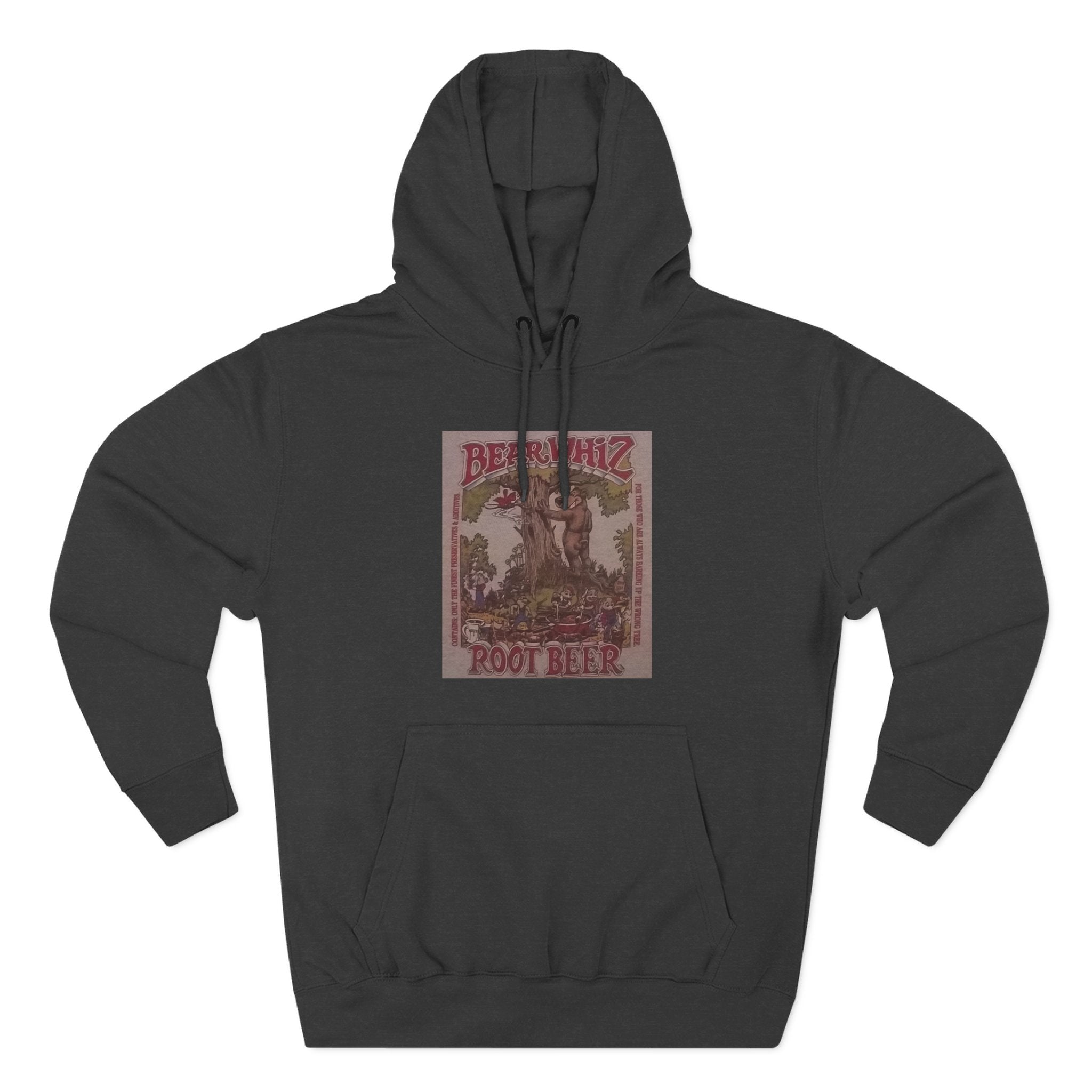 Bear Whiz Beer RootBeer  Vintage Label Hoodie — Retro Beverage Graphic Fleece Pullover