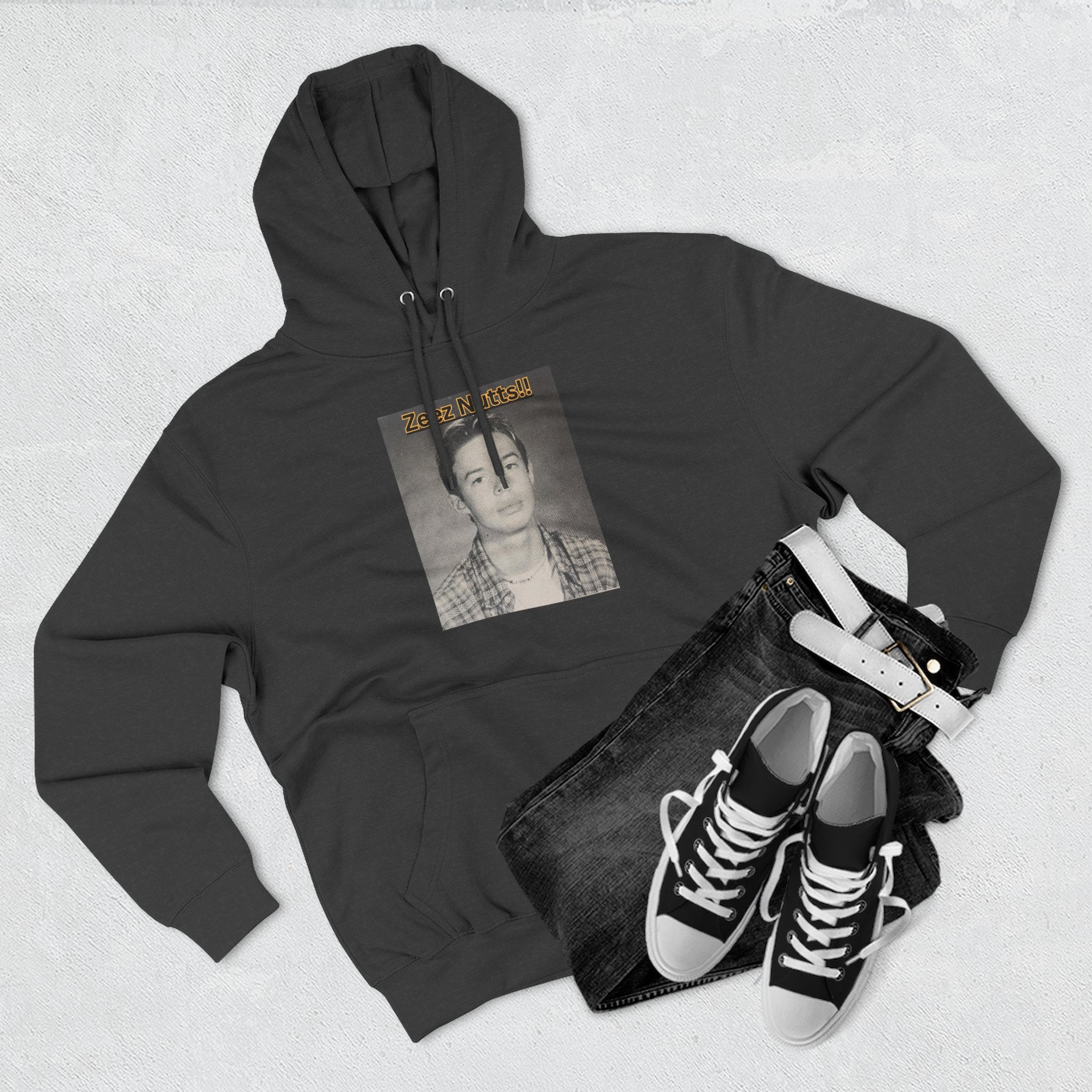 Zee'z Nutts!!   Vintage Portrait Hoodie — 'ZeeNutty' Photo Graphic Pullover