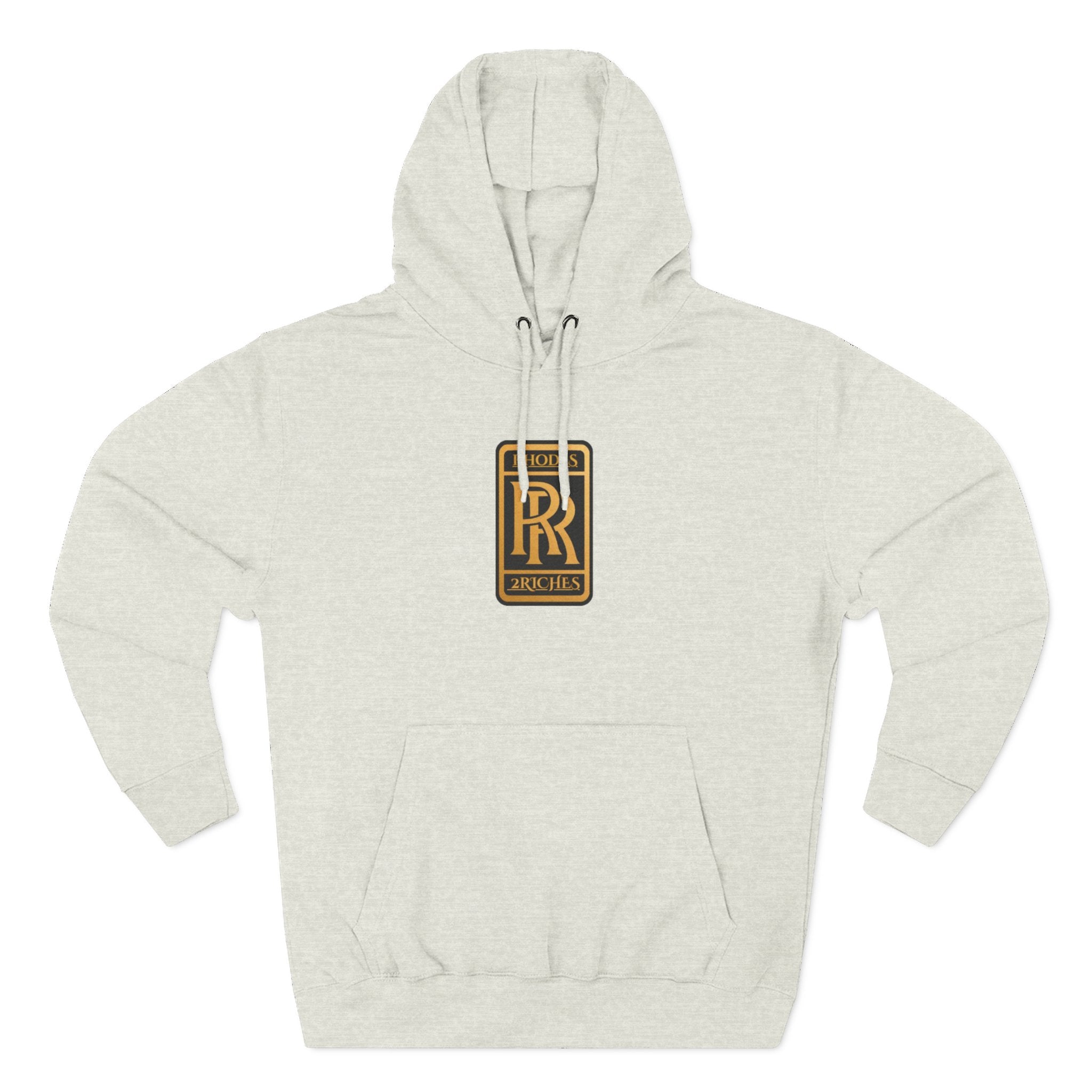 RHODES 2 RICHES  Luxury Monogram Hoodie — Gold RR Crest Fleece Pullover