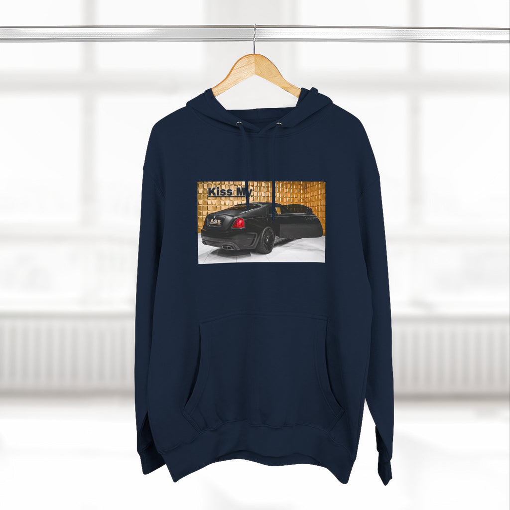 Kiss My  License plate Hoodie — Graphic Black Car Music Lover Pullover