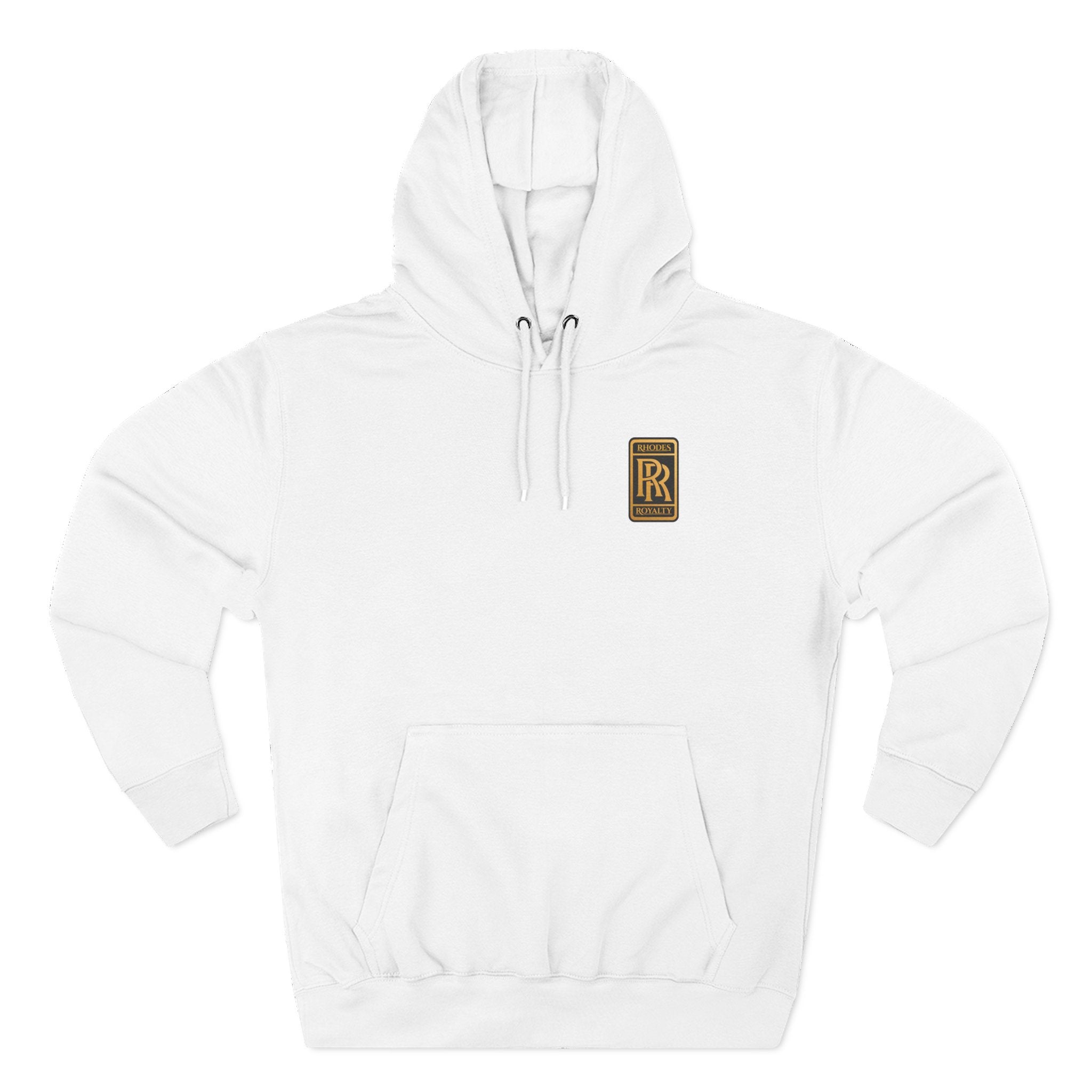 Rhodes Royalty RR Patch Hoodie — Three-Panel Fleece Hooded Sweatshirt