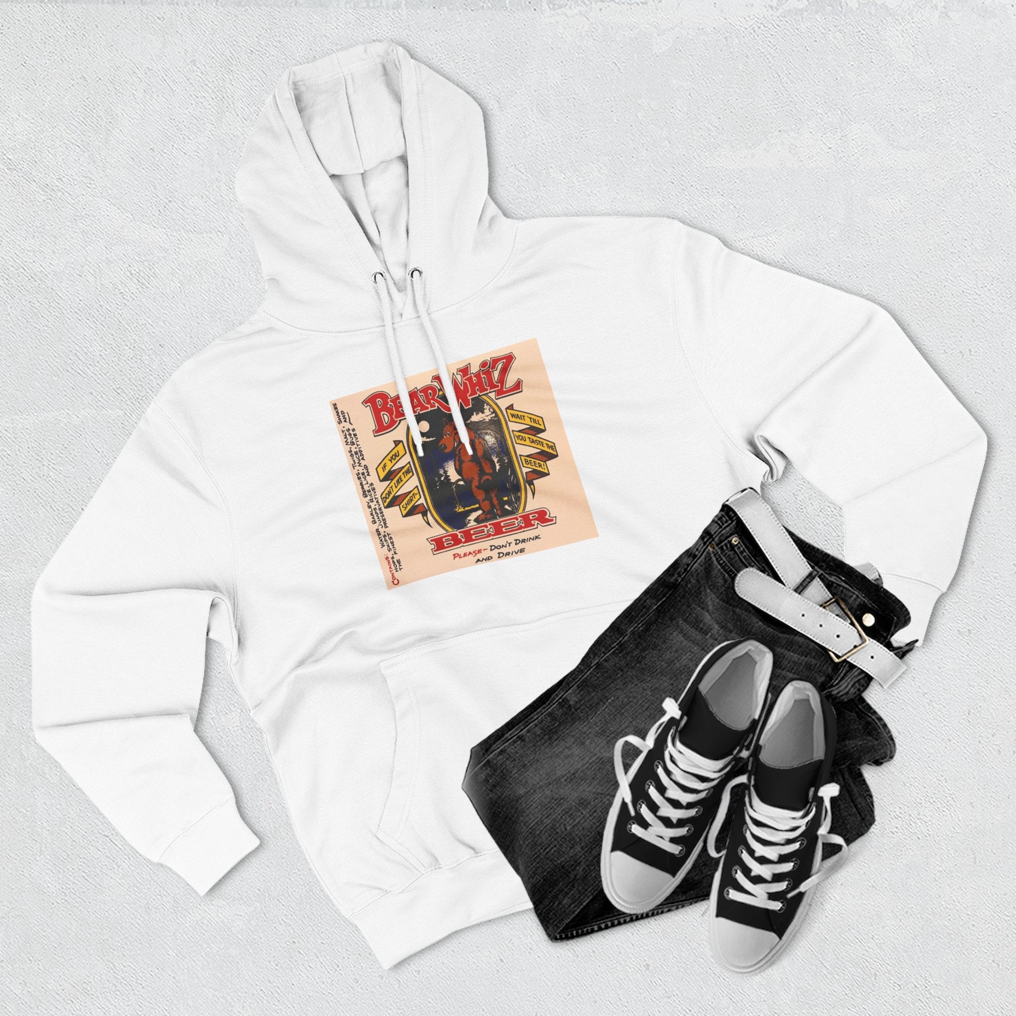 Bear Whiz Beer Original Brew Hoodie - "Bluegrass Revival" Music Poster Design