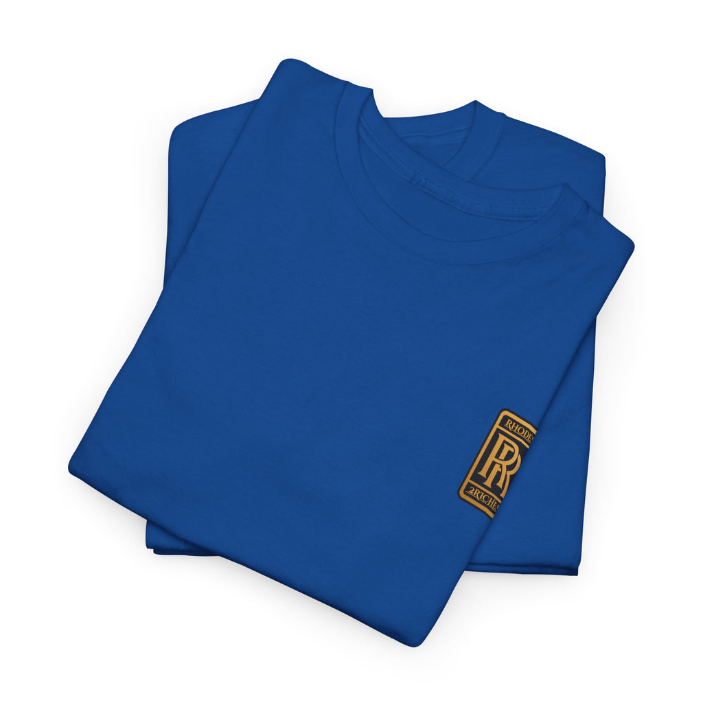 Rhodes 2 Riches Gold Family Crest Monogram Tee — Luxury RR Chest Patch T-Shirt