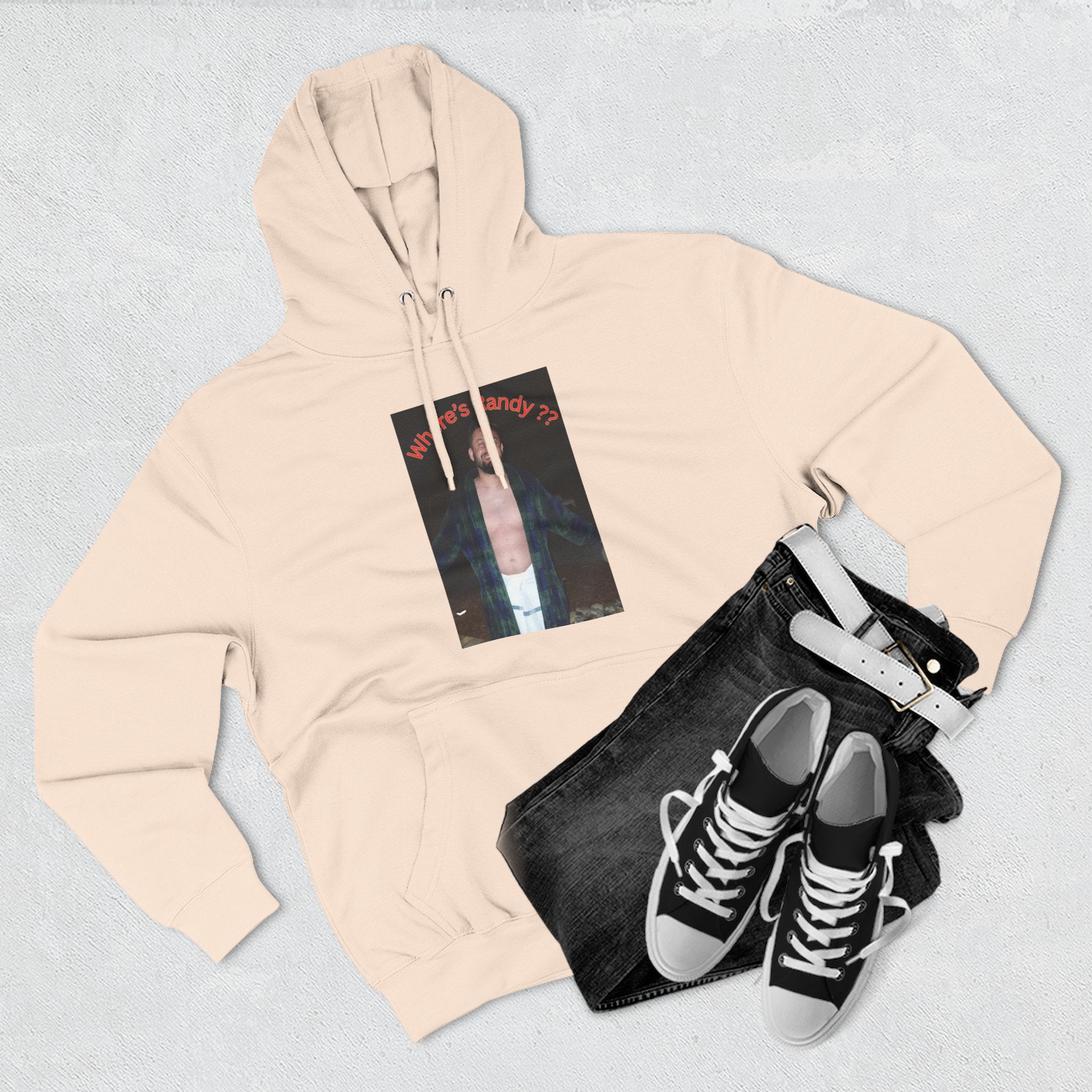 Where's Randy!!!????  Graphic Hoodie — Raised Arms Photo Print Hoodie (Three-Panel Fleece)