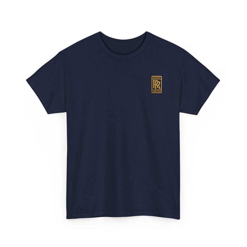 Rhodes 2 Riches Gold Family Crest Monogram Tee — Luxury RR Chest Patch T-Shirt
