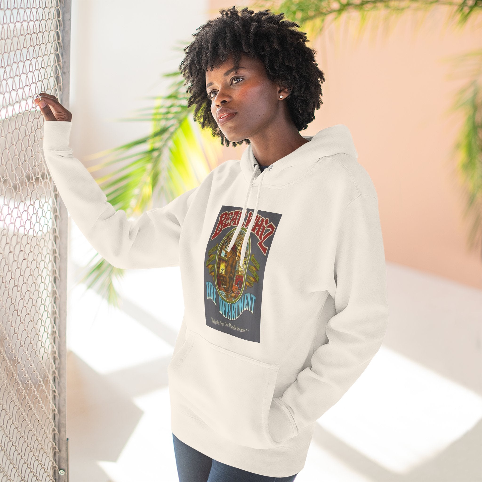 Bear Whiz Fire Department Hoodie — Vintage Bear Whiz Three-Panel Design