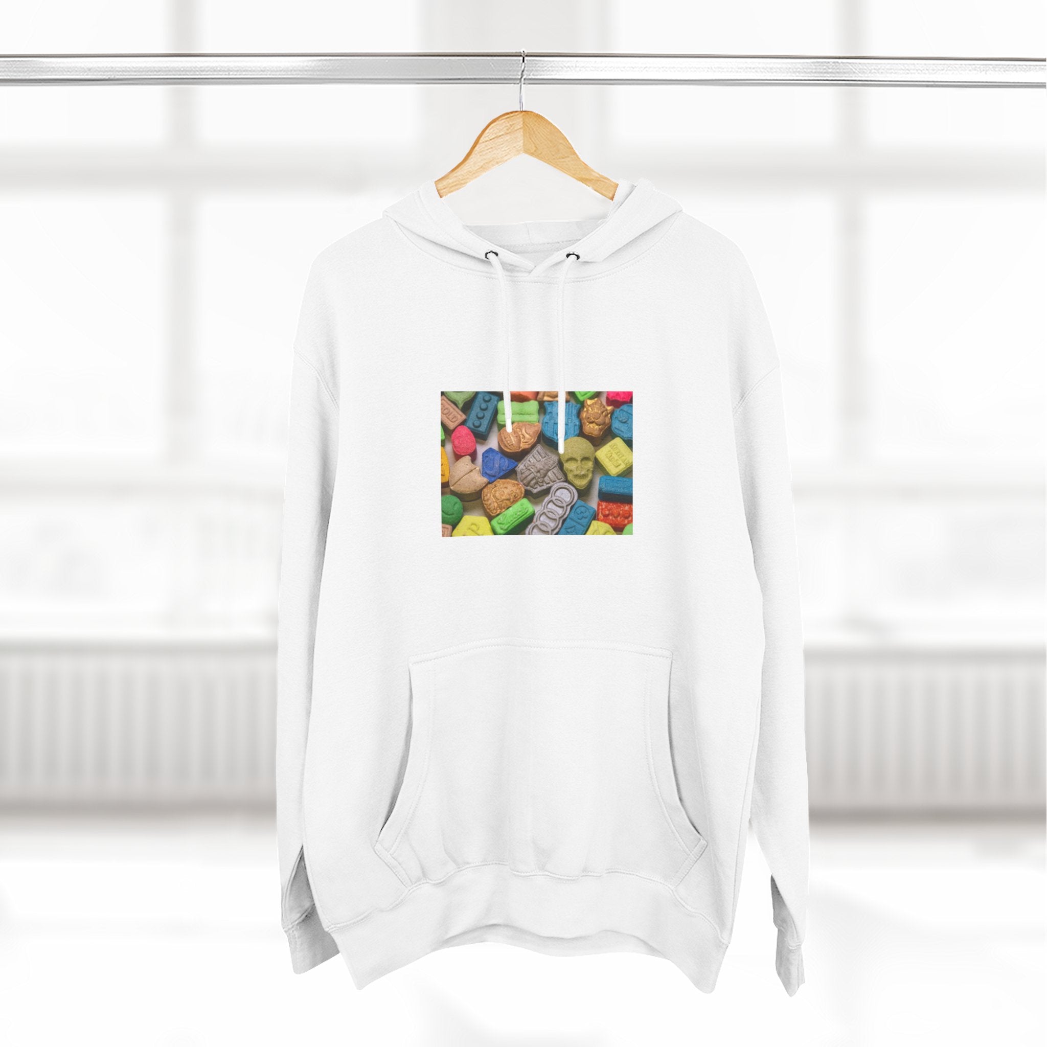 Candy Collage Hoodie — Colorful Retro Candy Graphic Pullover