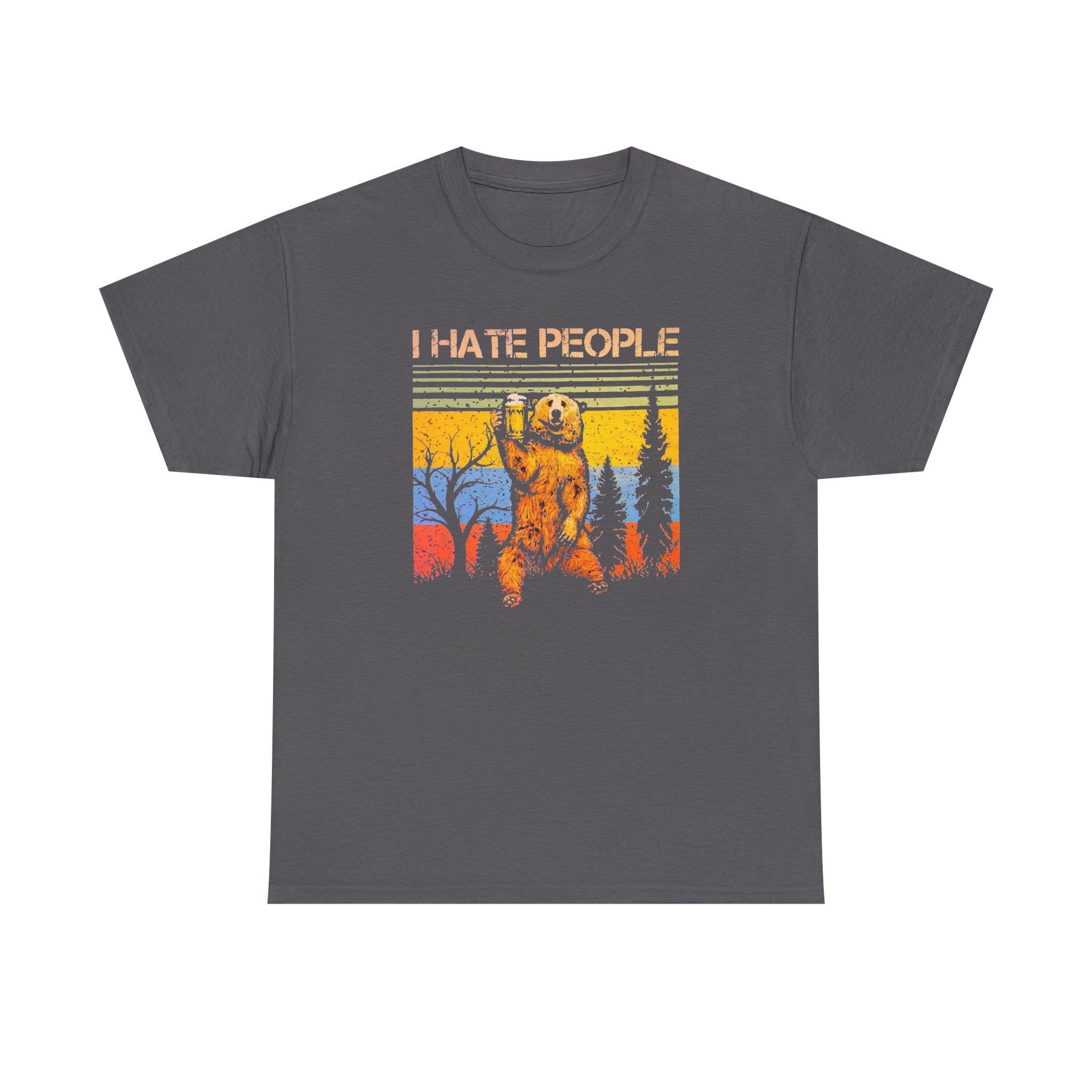 I Hate People Bear T‑Shirt — Retro Forest Graphic Tee