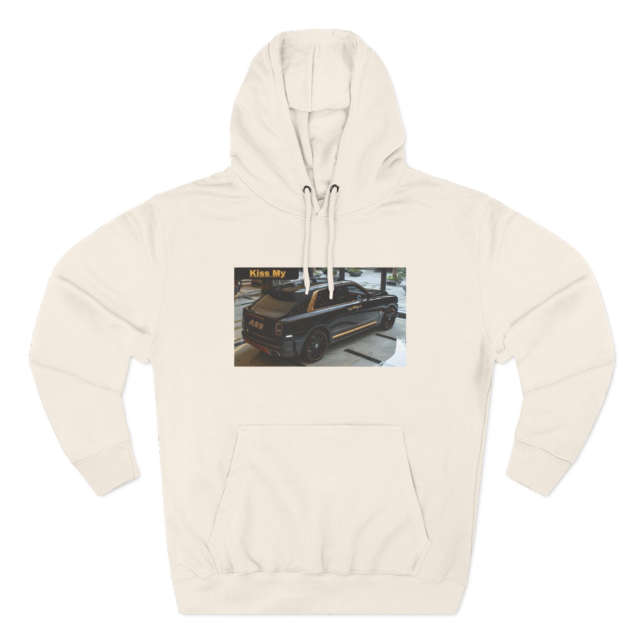 Kiss MY  License plate SUV Hoodie — Vintage Black Muscle Car Graphic Pullover