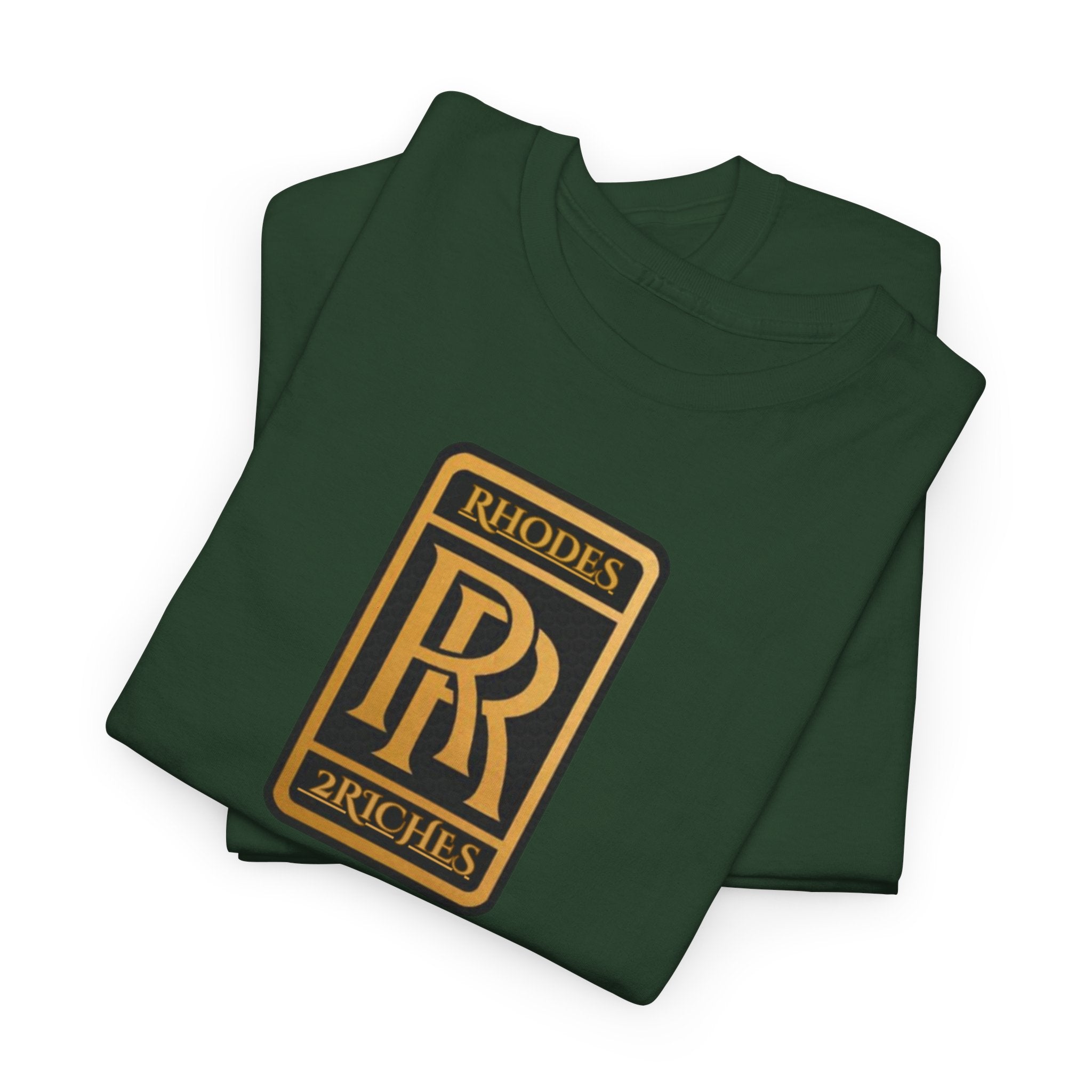 Rhodes 2 Riches Family Crest - Luxury Monogram Tee — 'RR' Rhodes & Riches Crest Cotton T-Shirt