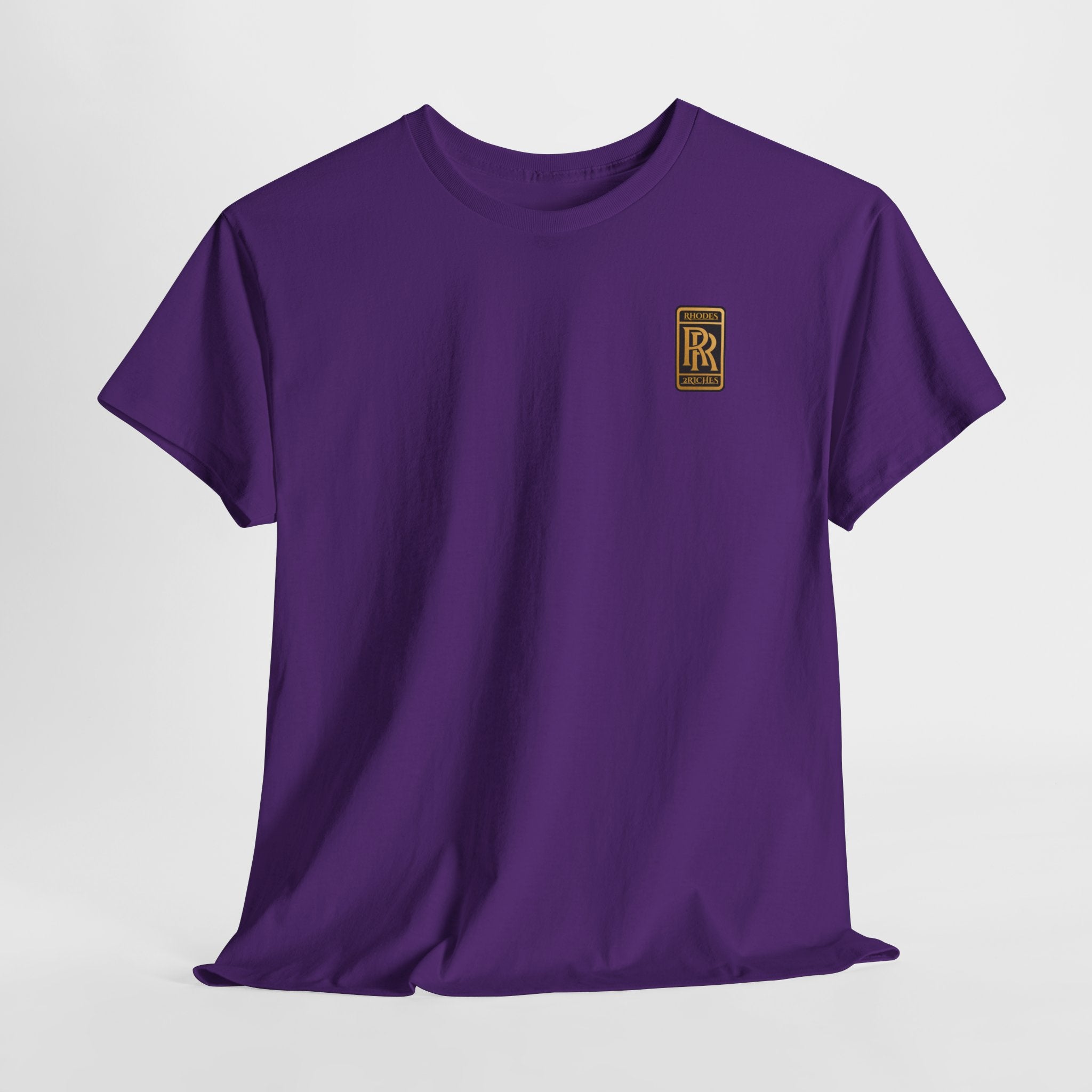 Rhodes 2 Riches Gold Family Crest Monogram Tee — Luxury RR Chest Patch T-Shirt