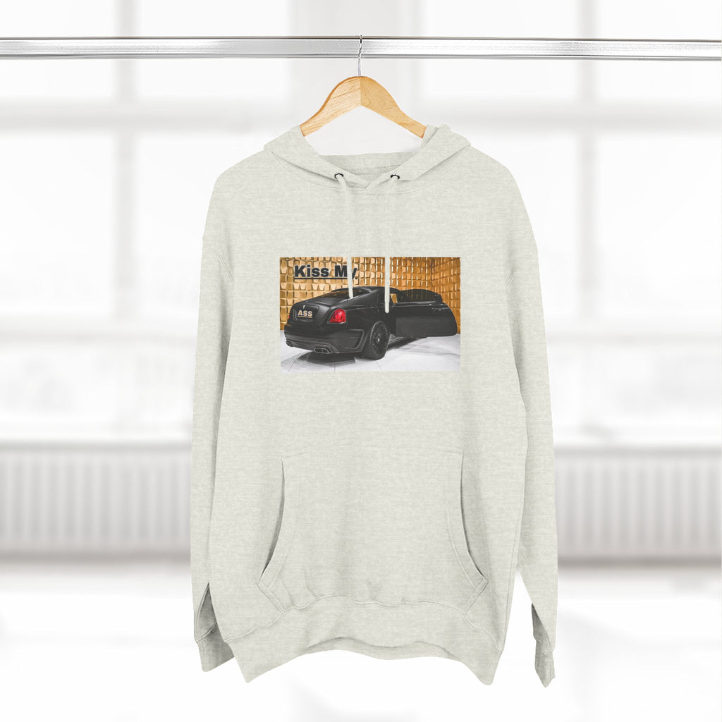 Kiss My  License plate Hoodie — Graphic Black Car Music Lover Pullover