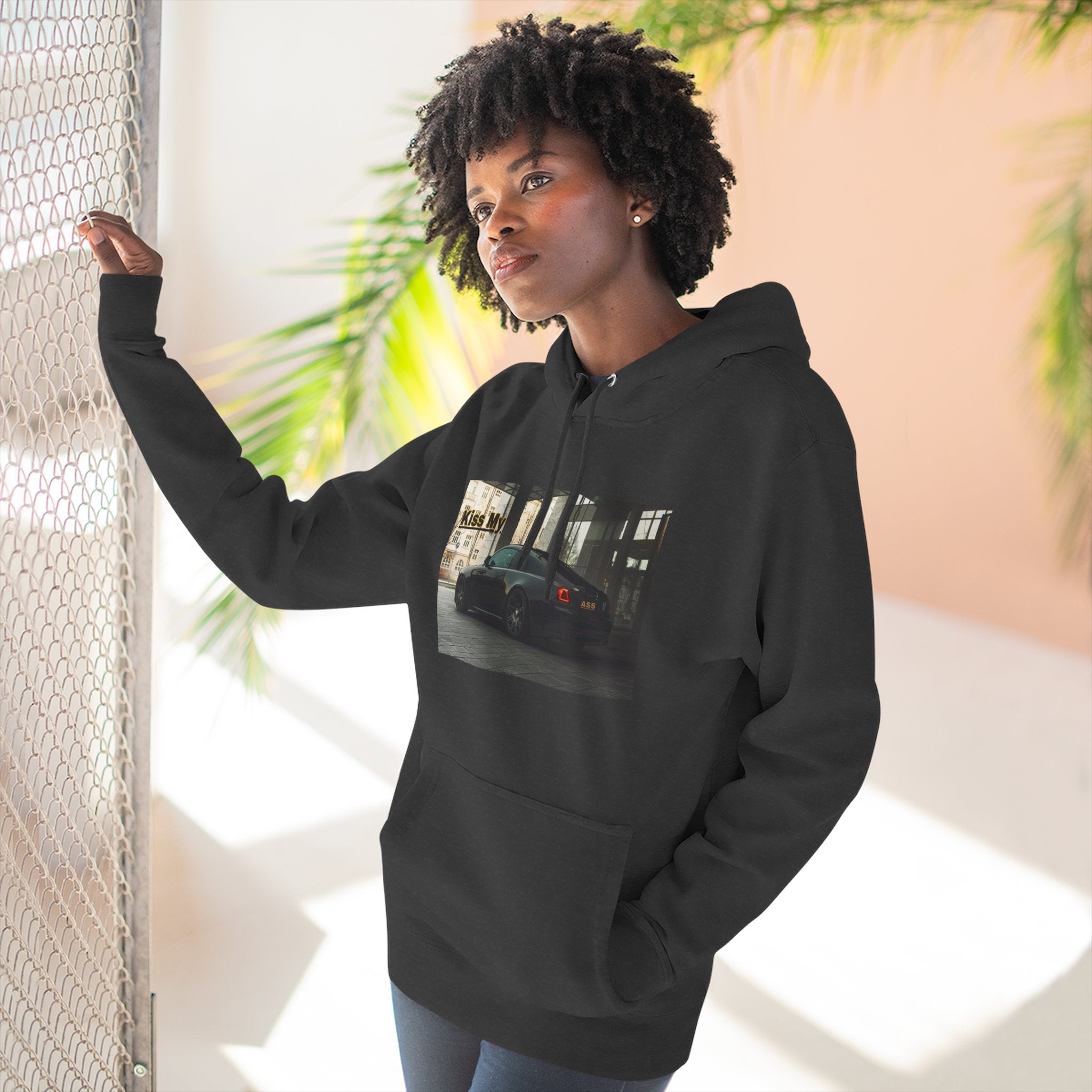 KISS MY license plate Photo Hoodie — Vintage Streetwear Pullover