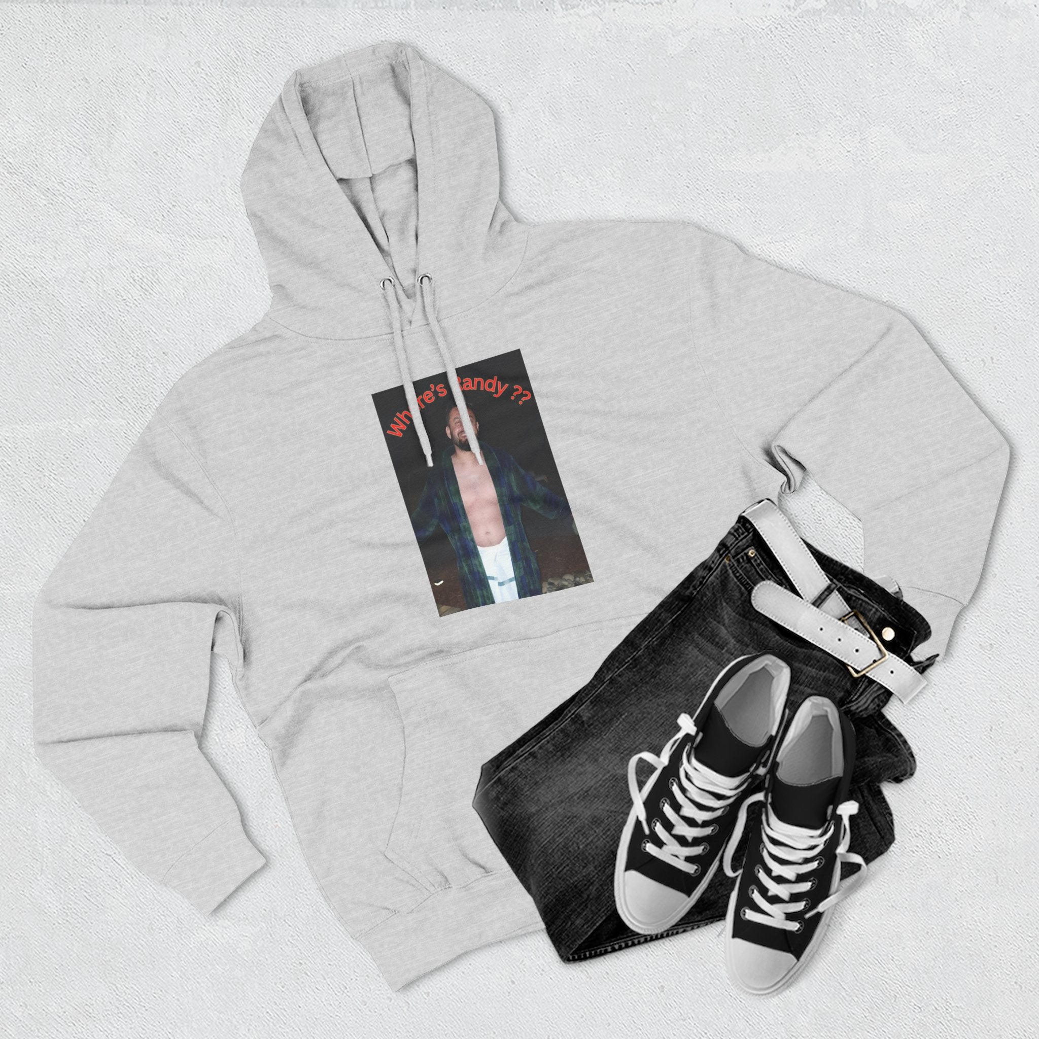 Where's Randy!!!????  Graphic Hoodie — Raised Arms Photo Print Hoodie (Three-Panel Fleece)