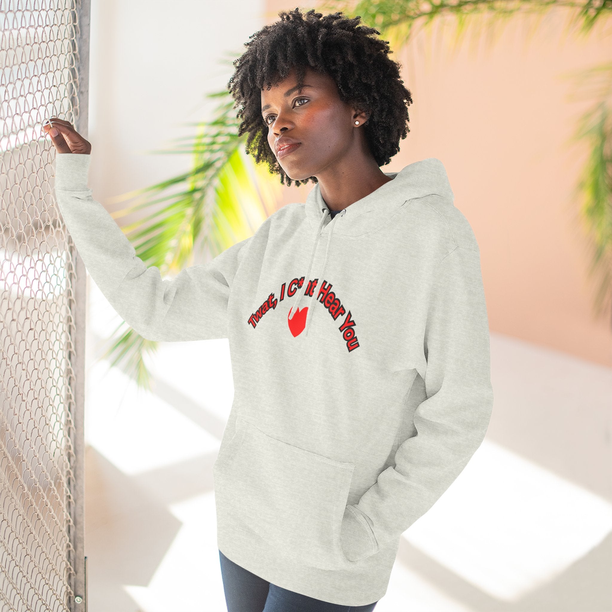 I cunt hear you 2 Three-Panel Fleece Hoodie