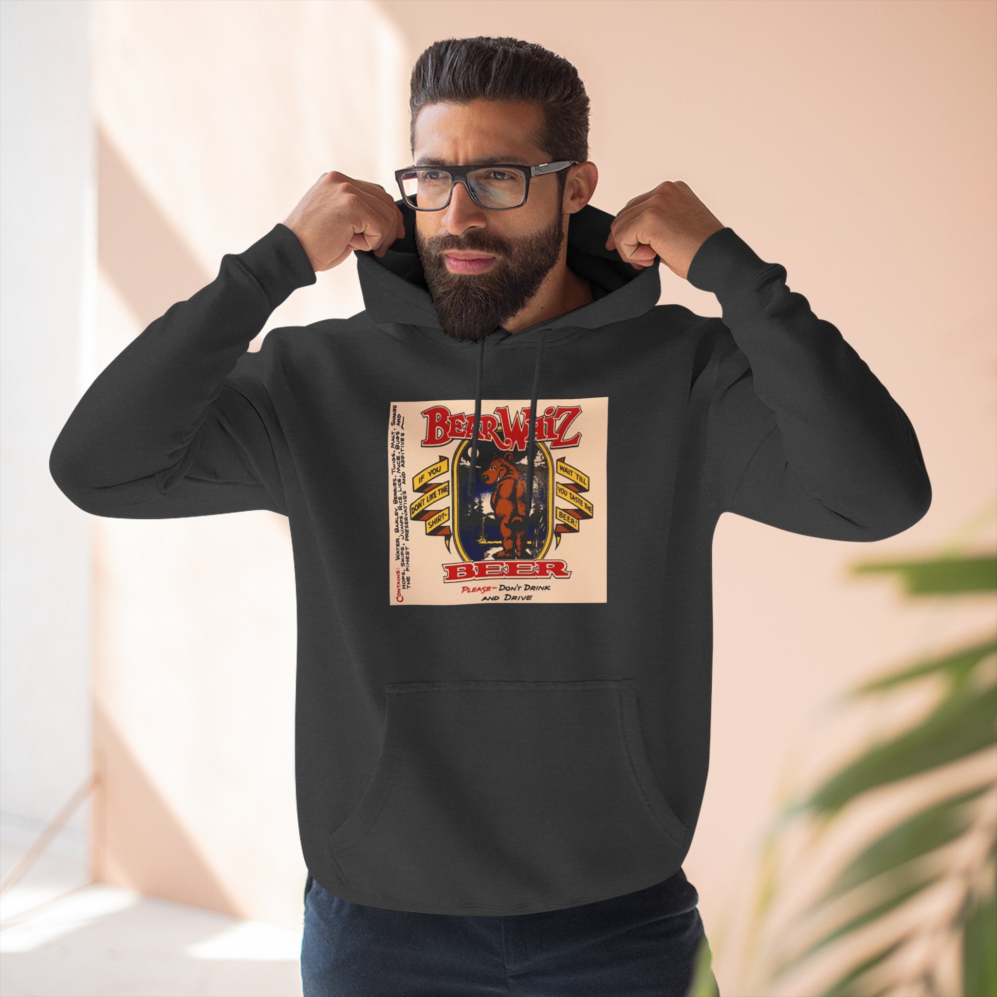 Bear Whiz Beer Original Brew Hoodie - "Bluegrass Revival" Music Poster Design