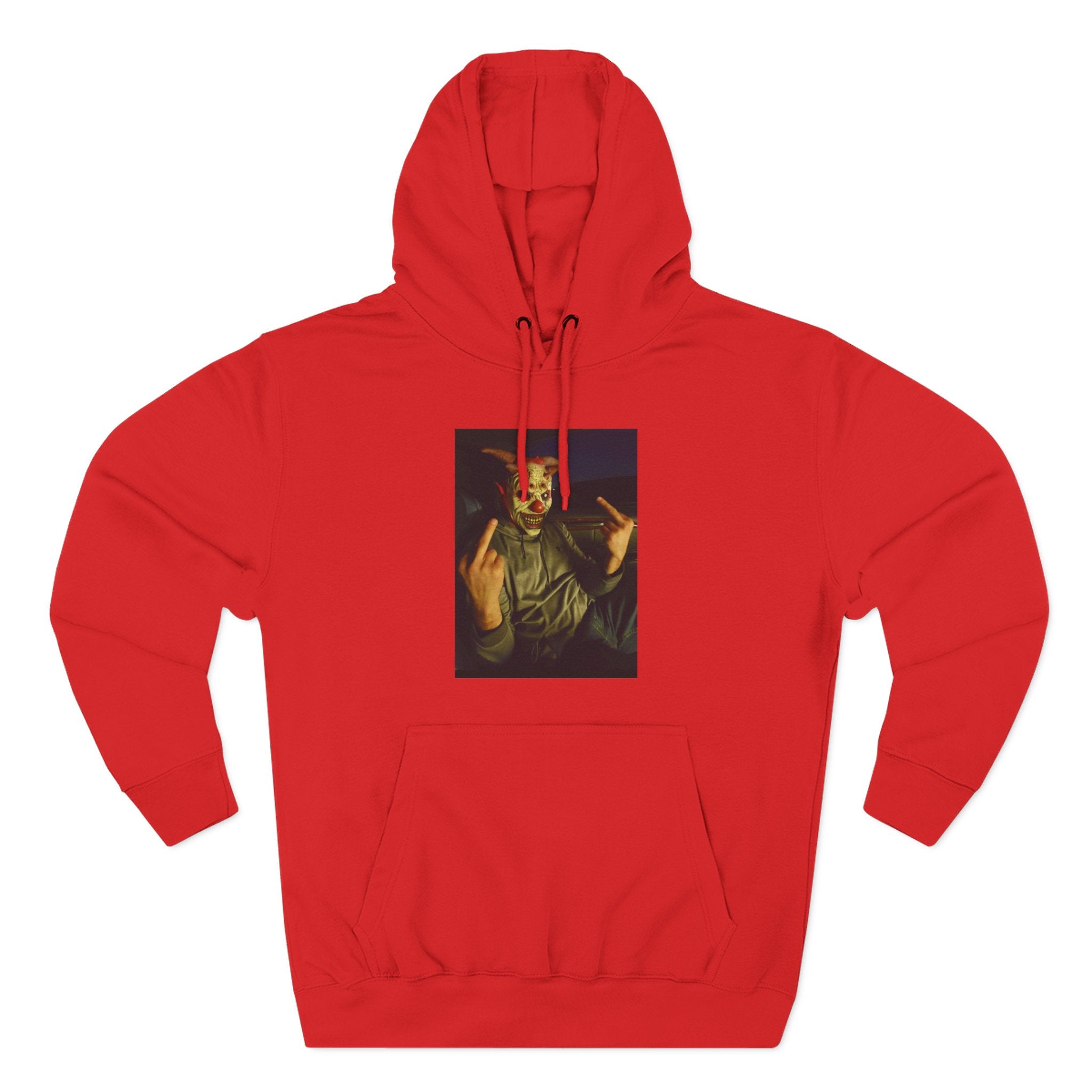 Scare Me Graphic Hoodie — Dark Art Portrait with Hand Gesture Print