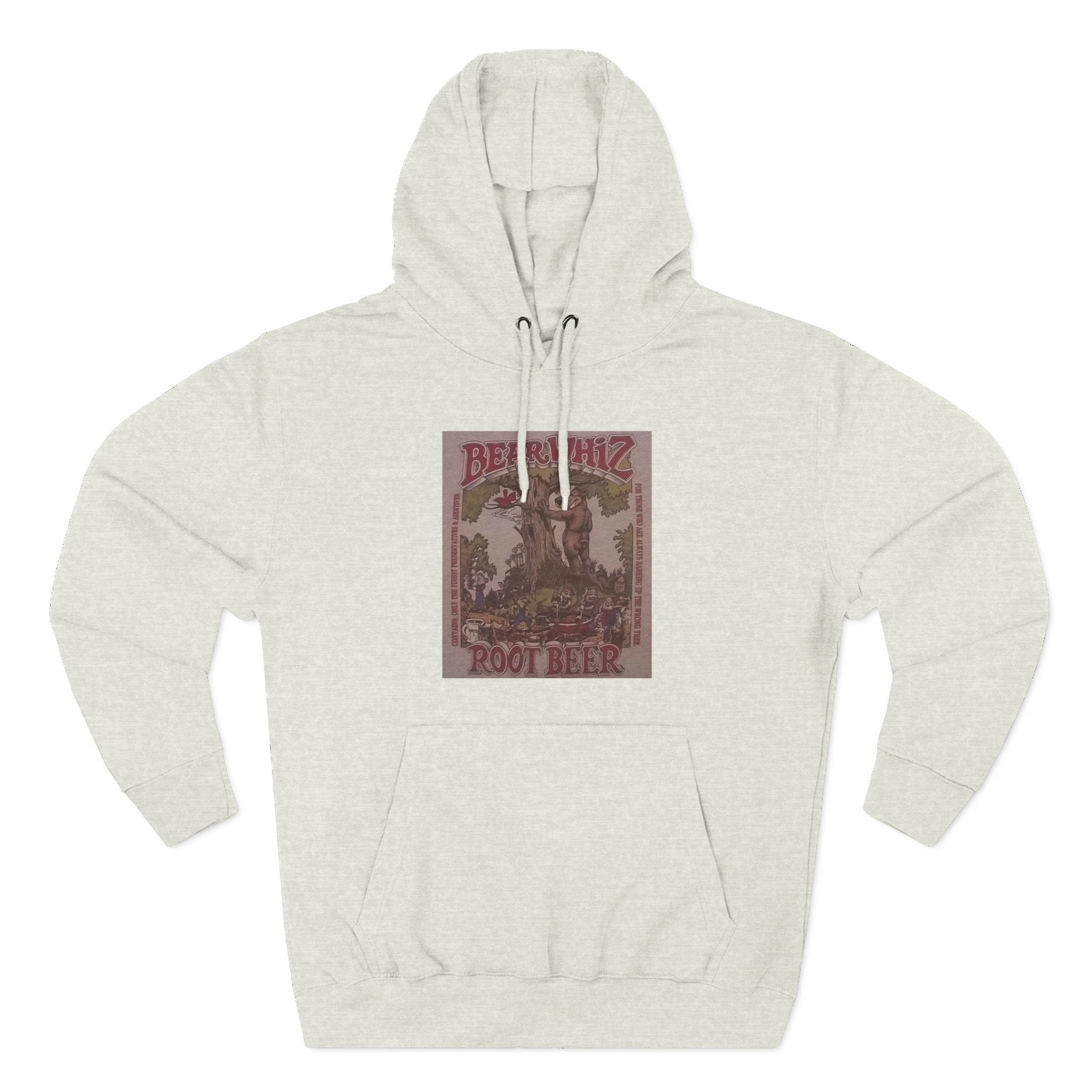 Bear Whiz Beer RootBeer  Vintage Label Hoodie — Retro Beverage Graphic Fleece Pullover