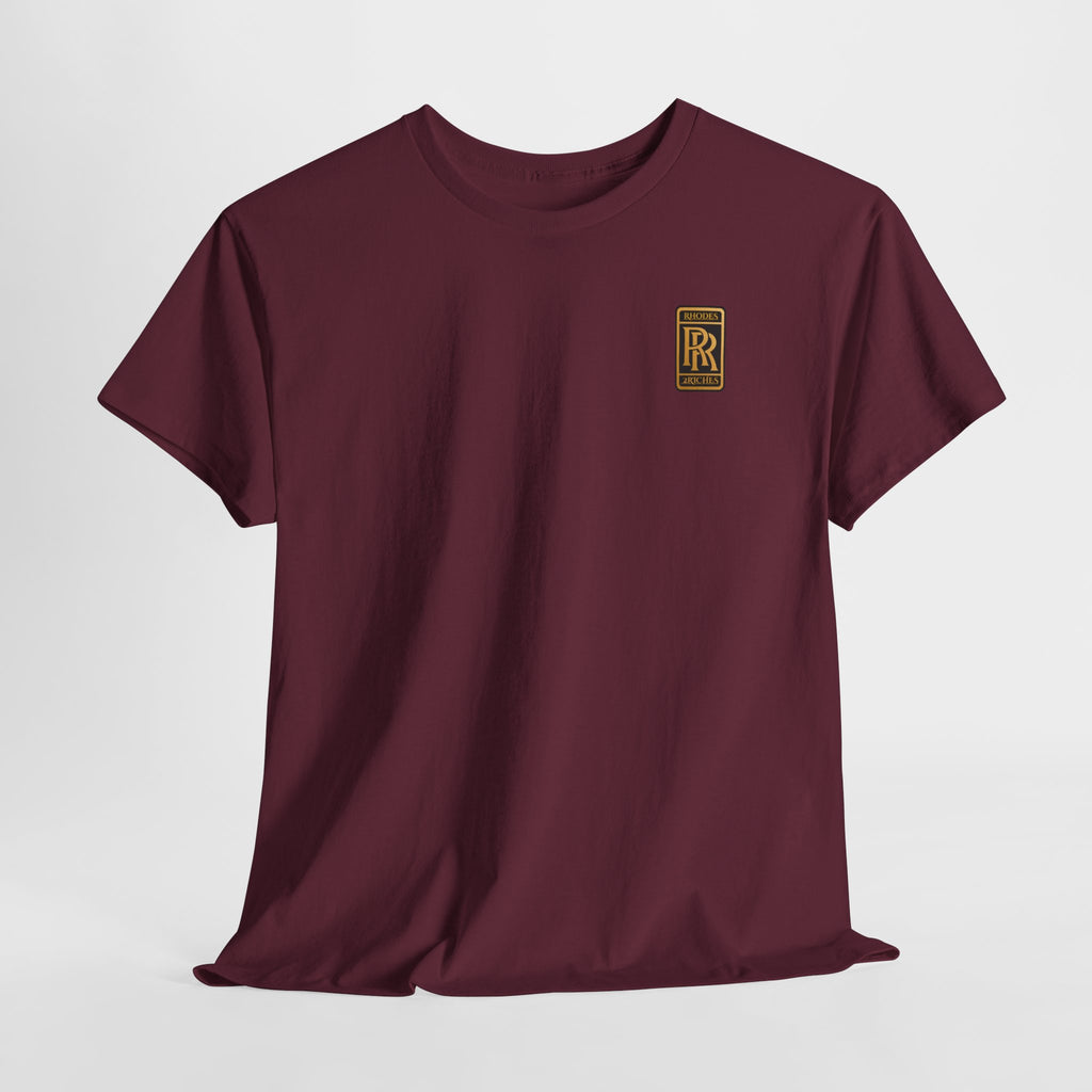 Rhodes 2 Riches Gold Family Crest Monogram Tee — Luxury RR Chest Patch T-Shirt