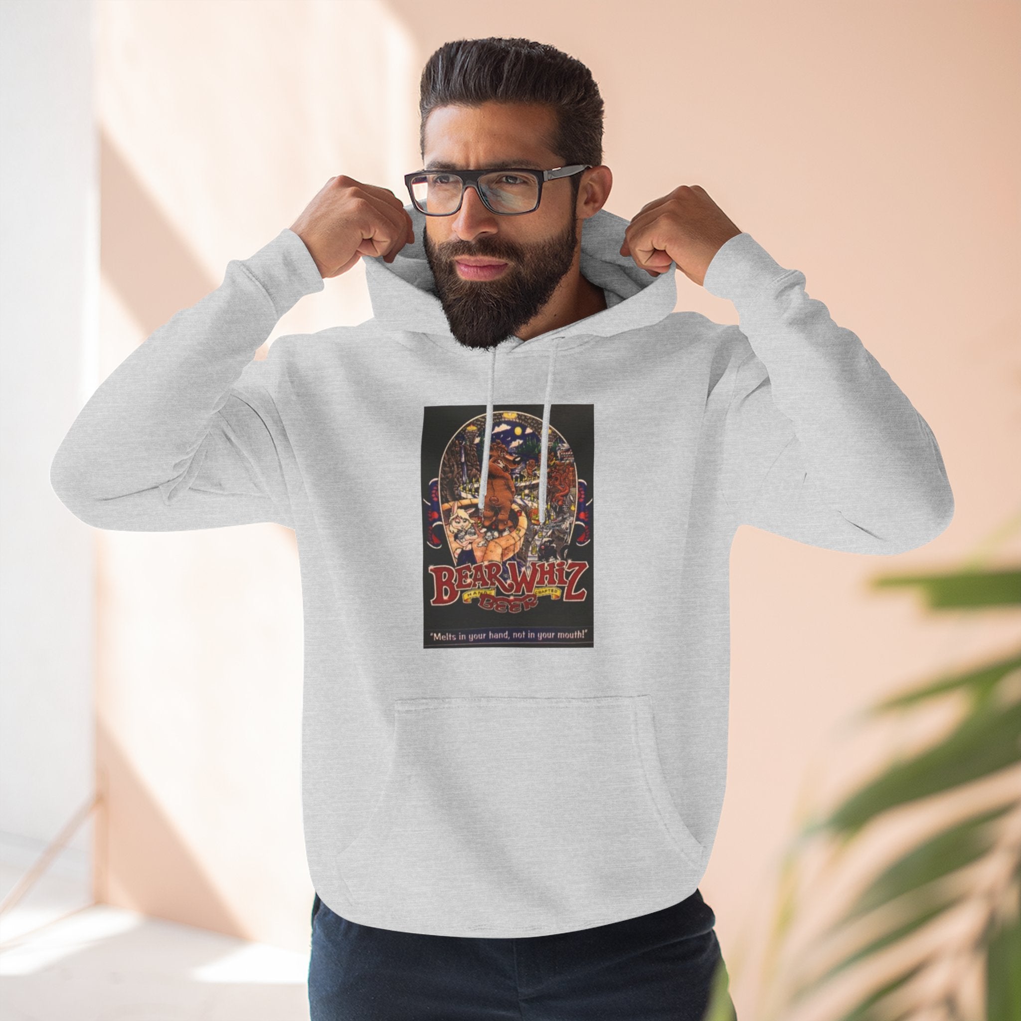 Bear Whiz Beer 3 Hoodie — 'Burning Jazz' Retro Concert Poster Fleece Hoodie