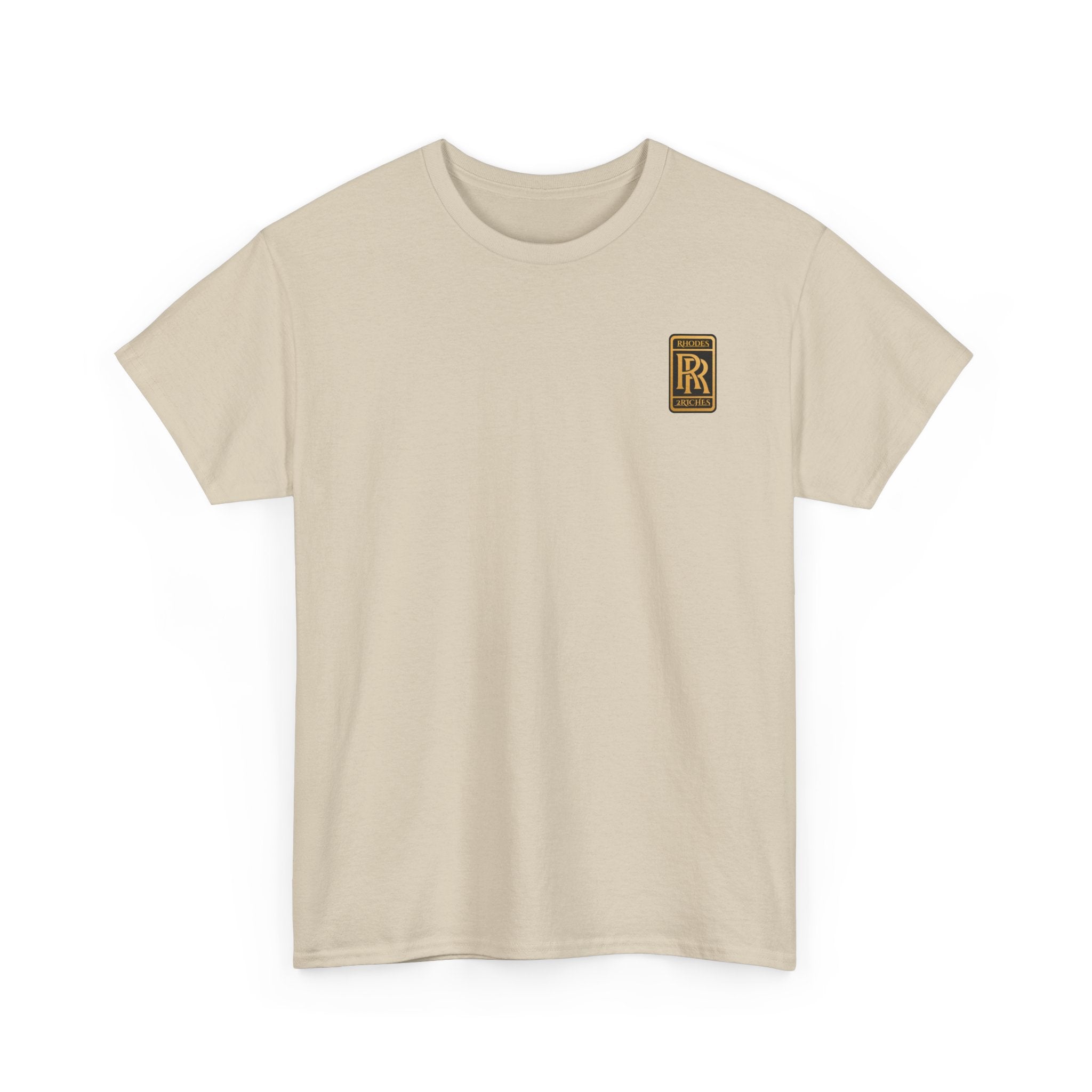 Rhodes 2 Riches Gold Family Crest Monogram Tee — Luxury RR Chest Patch T-Shirt