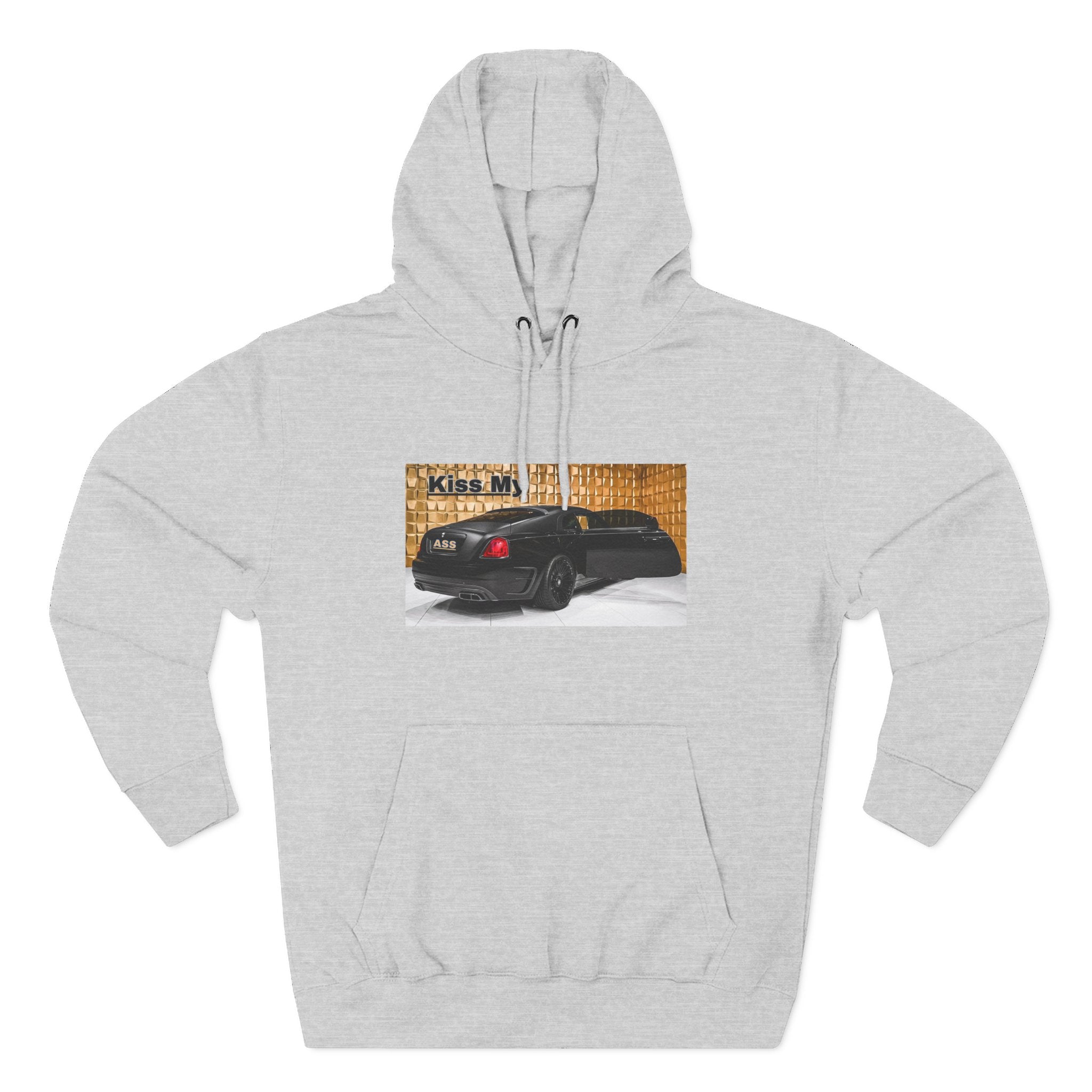 Kiss My  License plate Hoodie — Graphic Black Car Music Lover Pullover