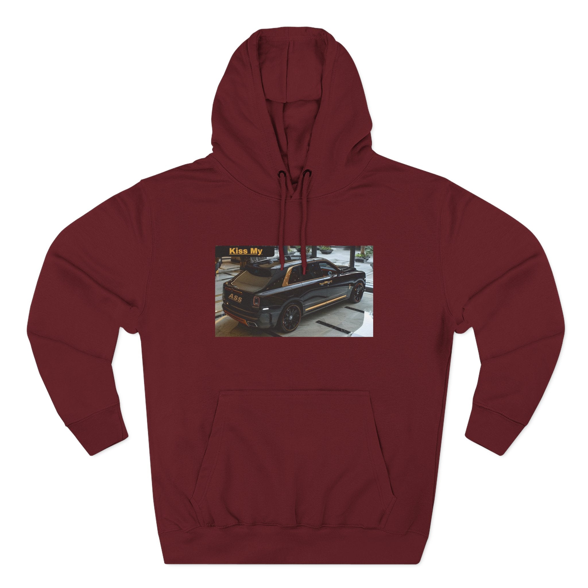 Kiss MY  License plate SUV Hoodie — Vintage Black Muscle Car Graphic Pullover