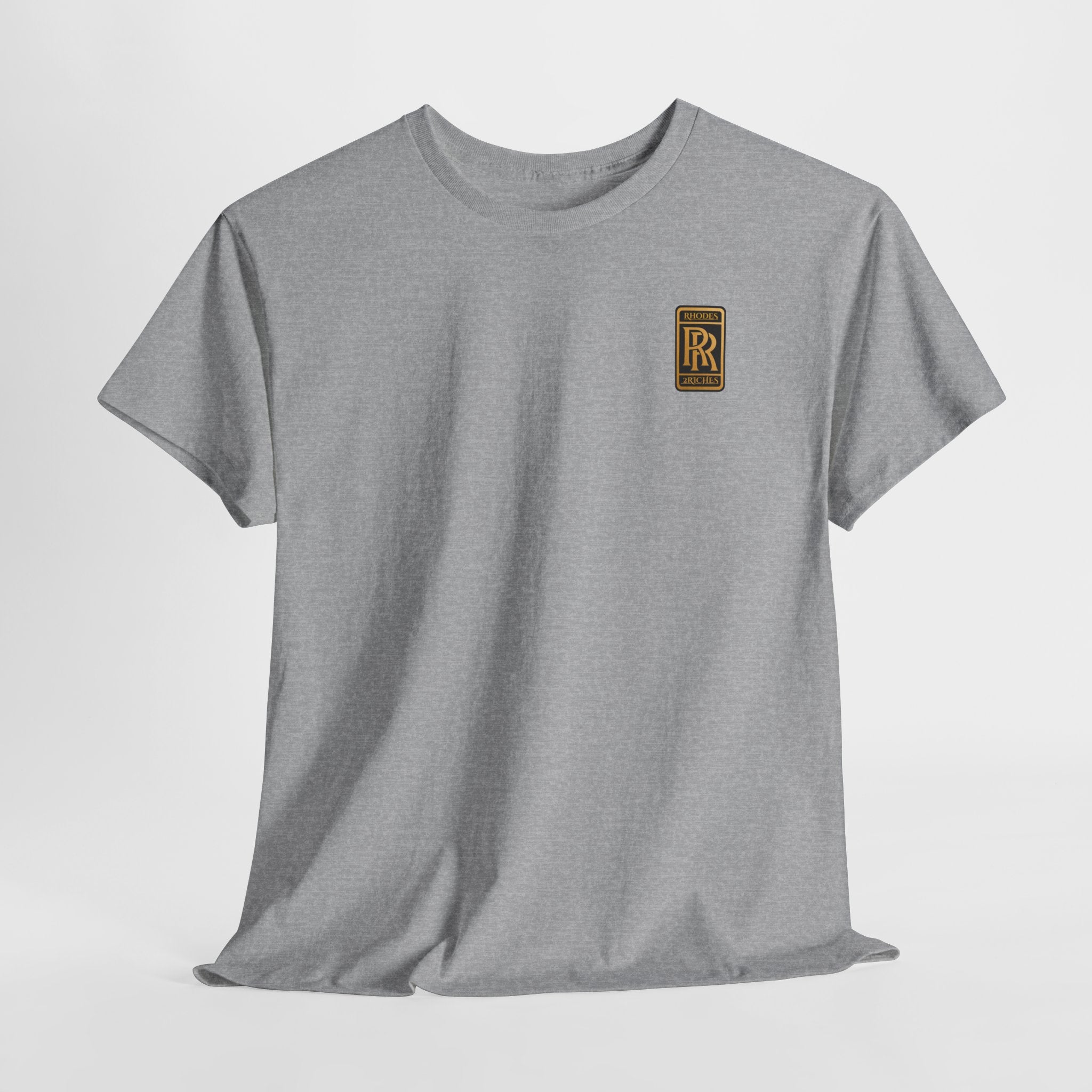 Rhodes 2 Riches Gold Family Crest Monogram Tee — Luxury RR Chest Patch T-Shirt