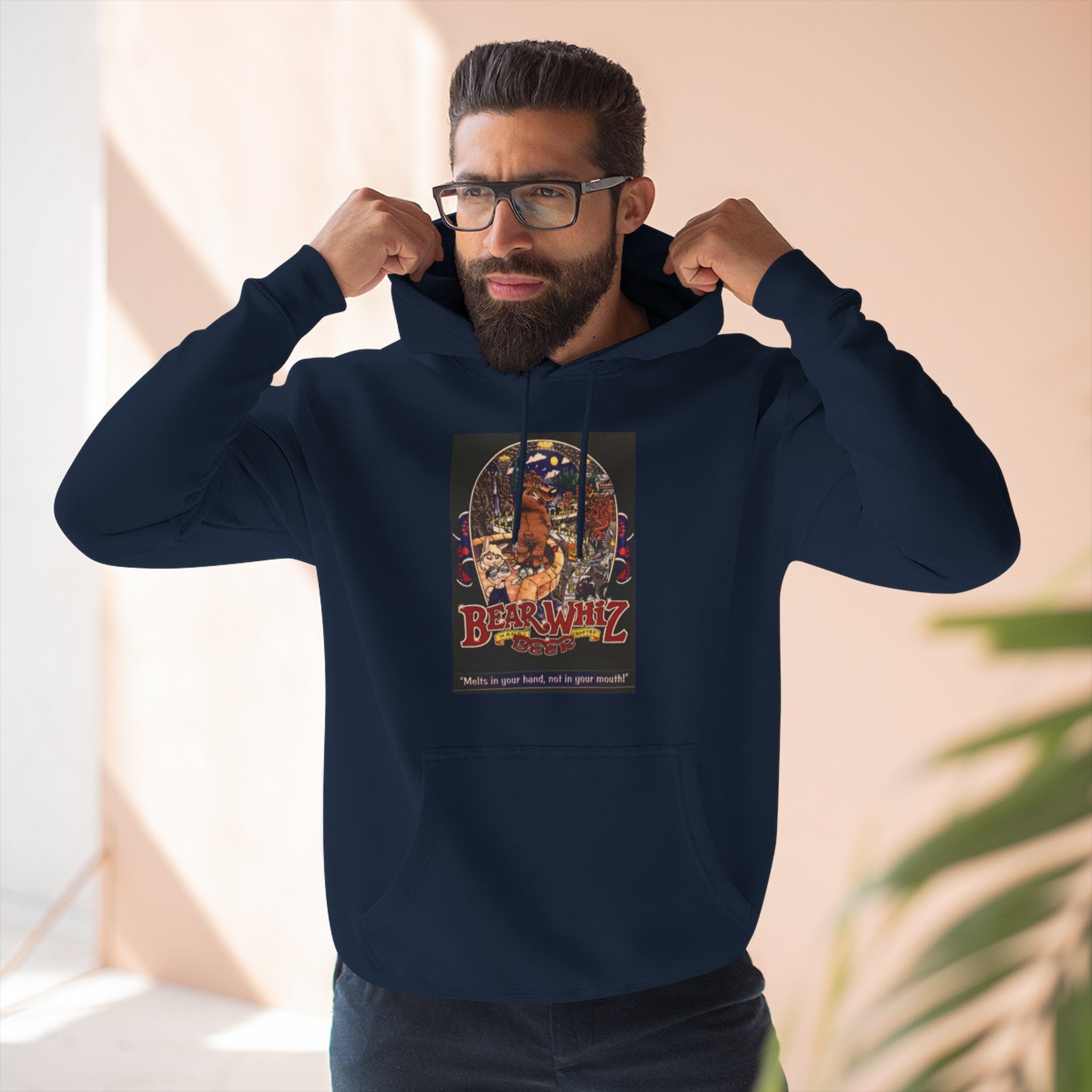 Bear Whiz Beer 3 Hoodie — 'Burning Jazz' Retro Concert Poster Fleece Hoodie