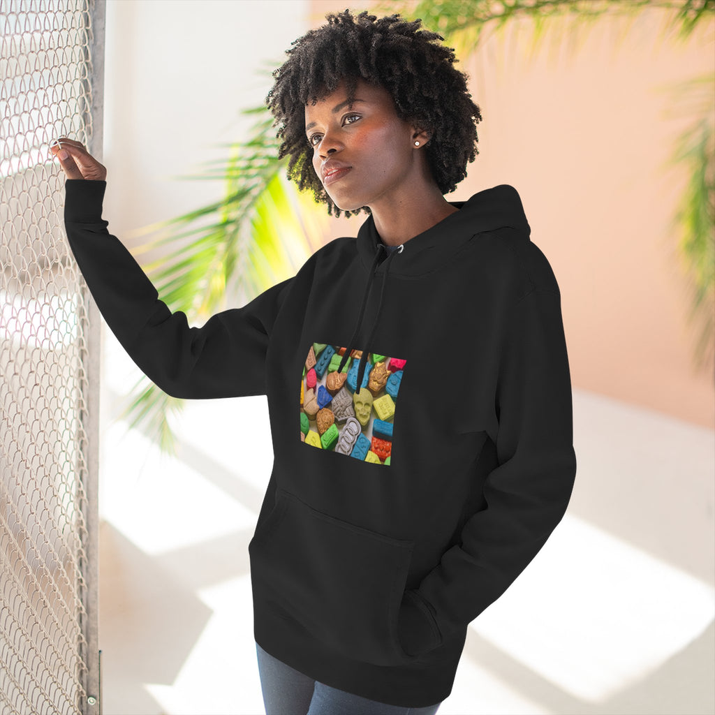 Candy Collage Hoodie — Colorful Retro Candy Graphic Pullover