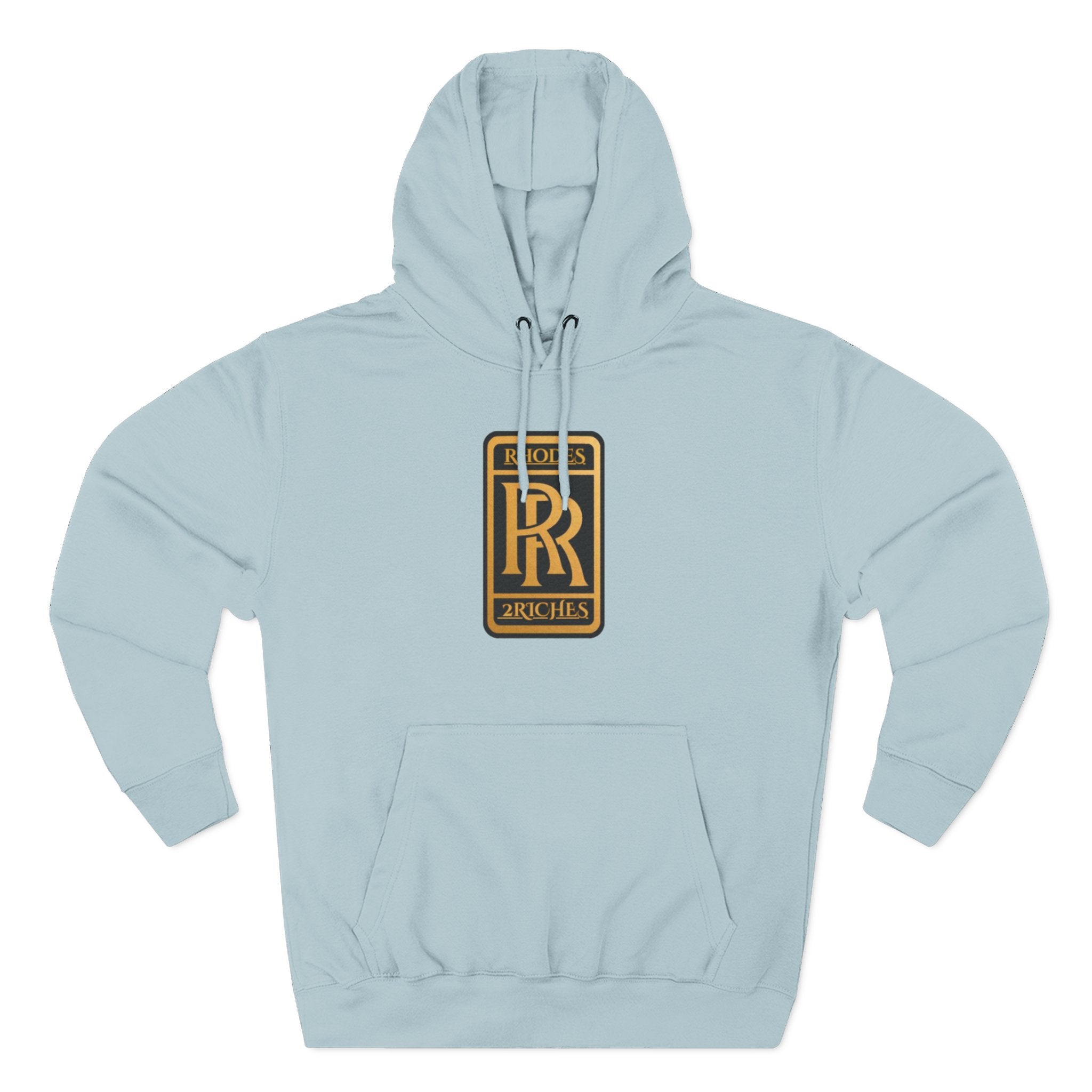 RHODES 2 RICHES Heritage RR Gold Emblem Hoodie — Luxury Vintage Logo Fleece