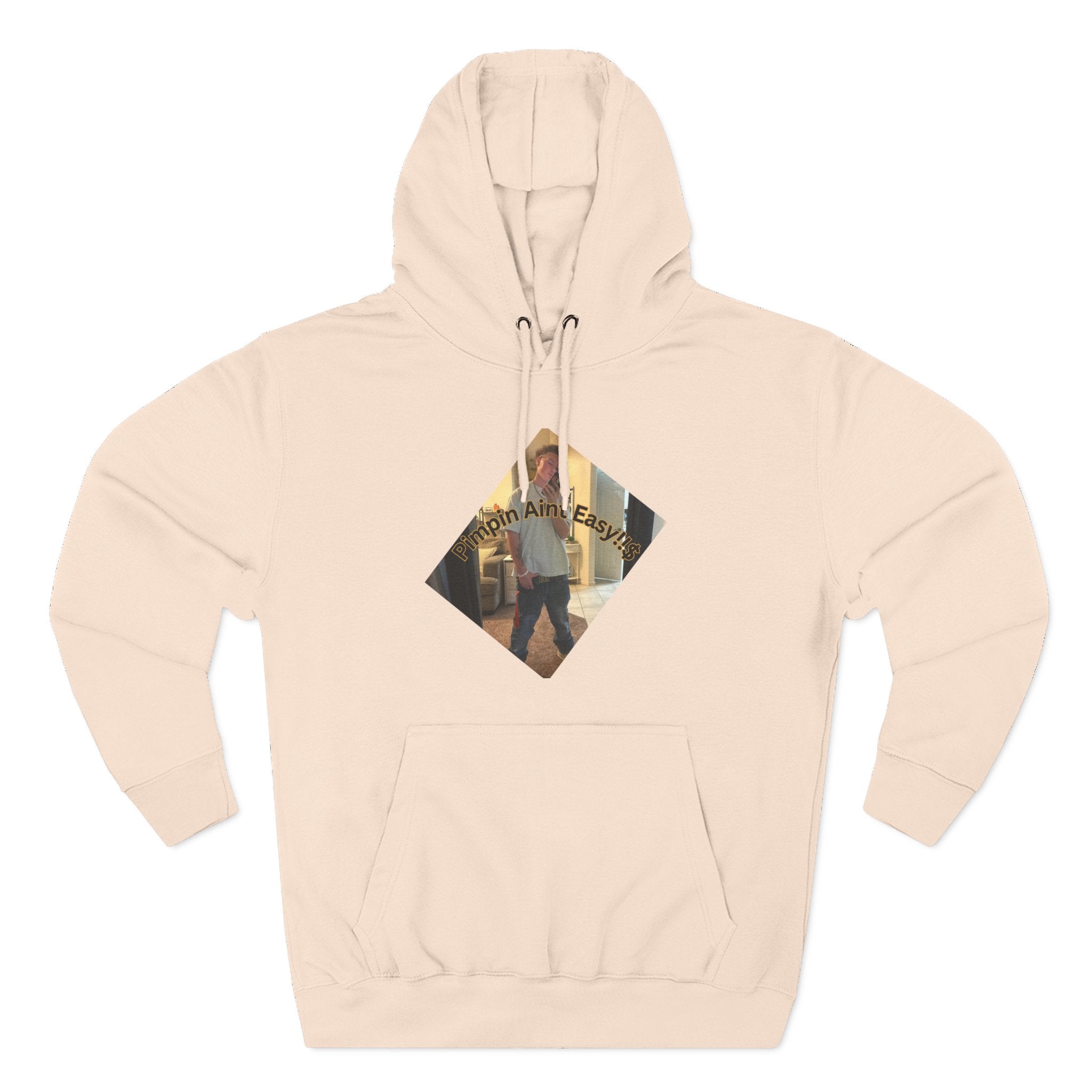 Pimpin Aint Easy (Ryder or Die Style)   Three-Panel Fleece Hoodie — Cozy Diamond Photo Graphic Pullover