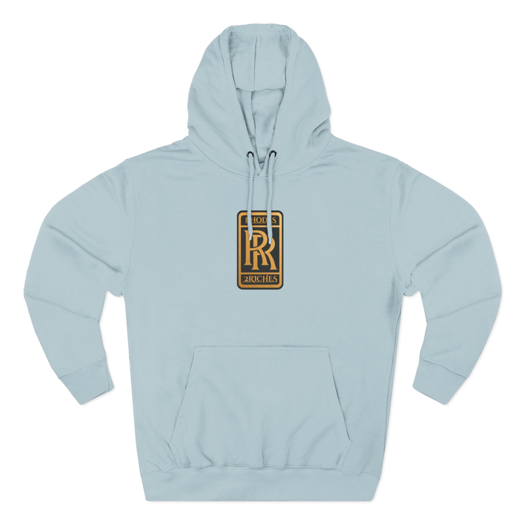 RHODES 2 RICHES  Luxury Monogram Hoodie — Gold RR Crest Fleece Pullover