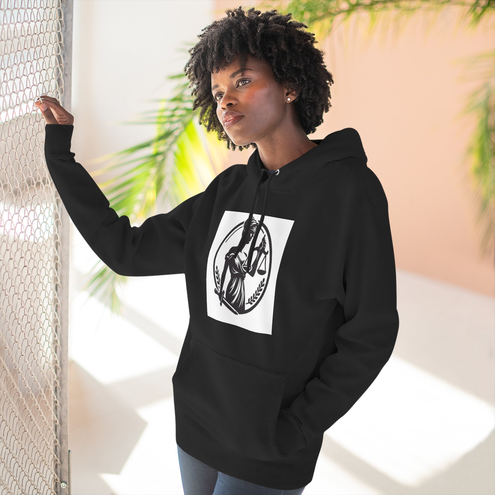 Lady Justice Scales Hoodie — Legal Lawyer Lawyerhood Emblem Sweatshirt